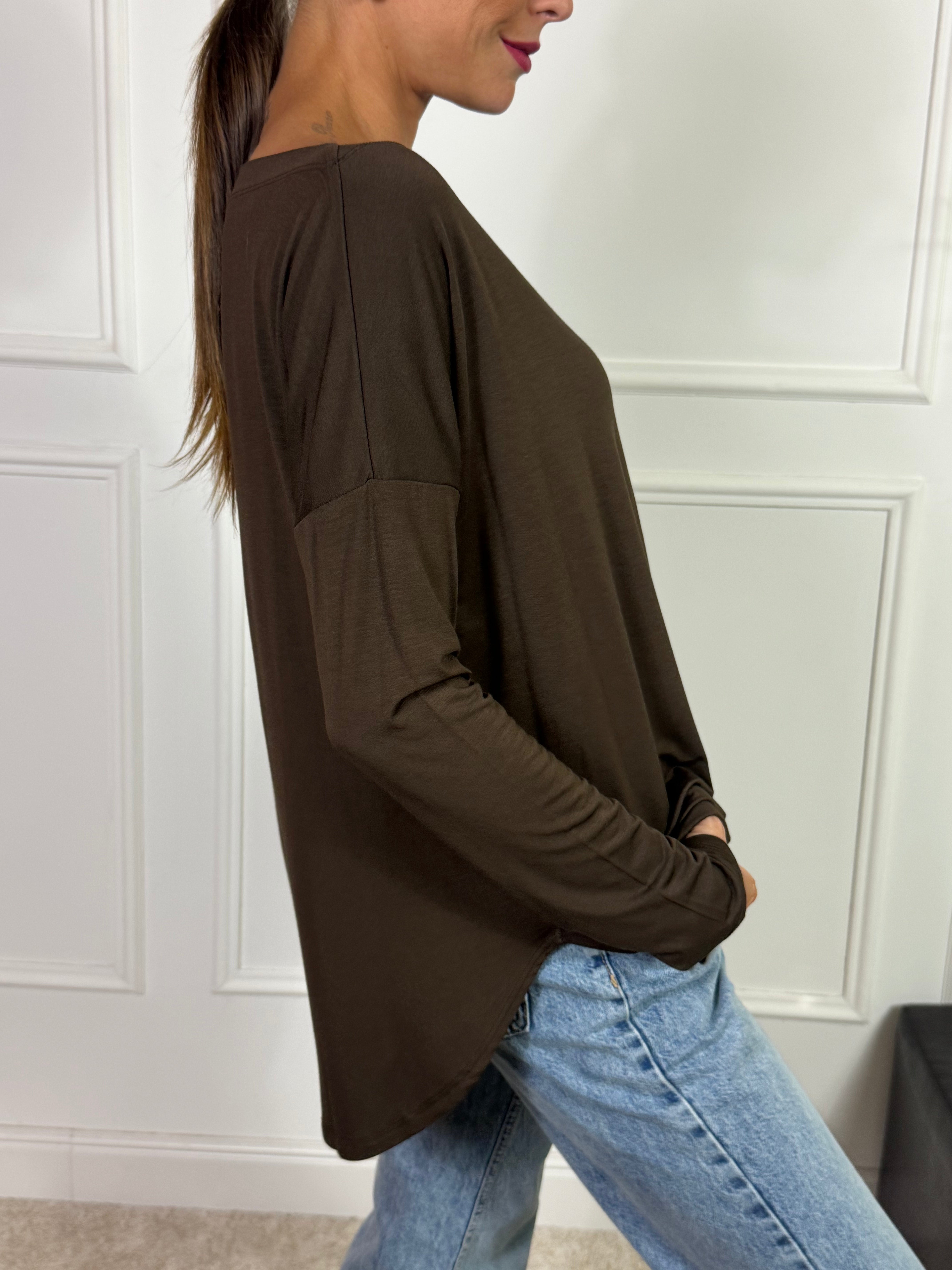 Maglia in viscosa elasticizzata Kontatto BLUSA BARCHETTA OVER