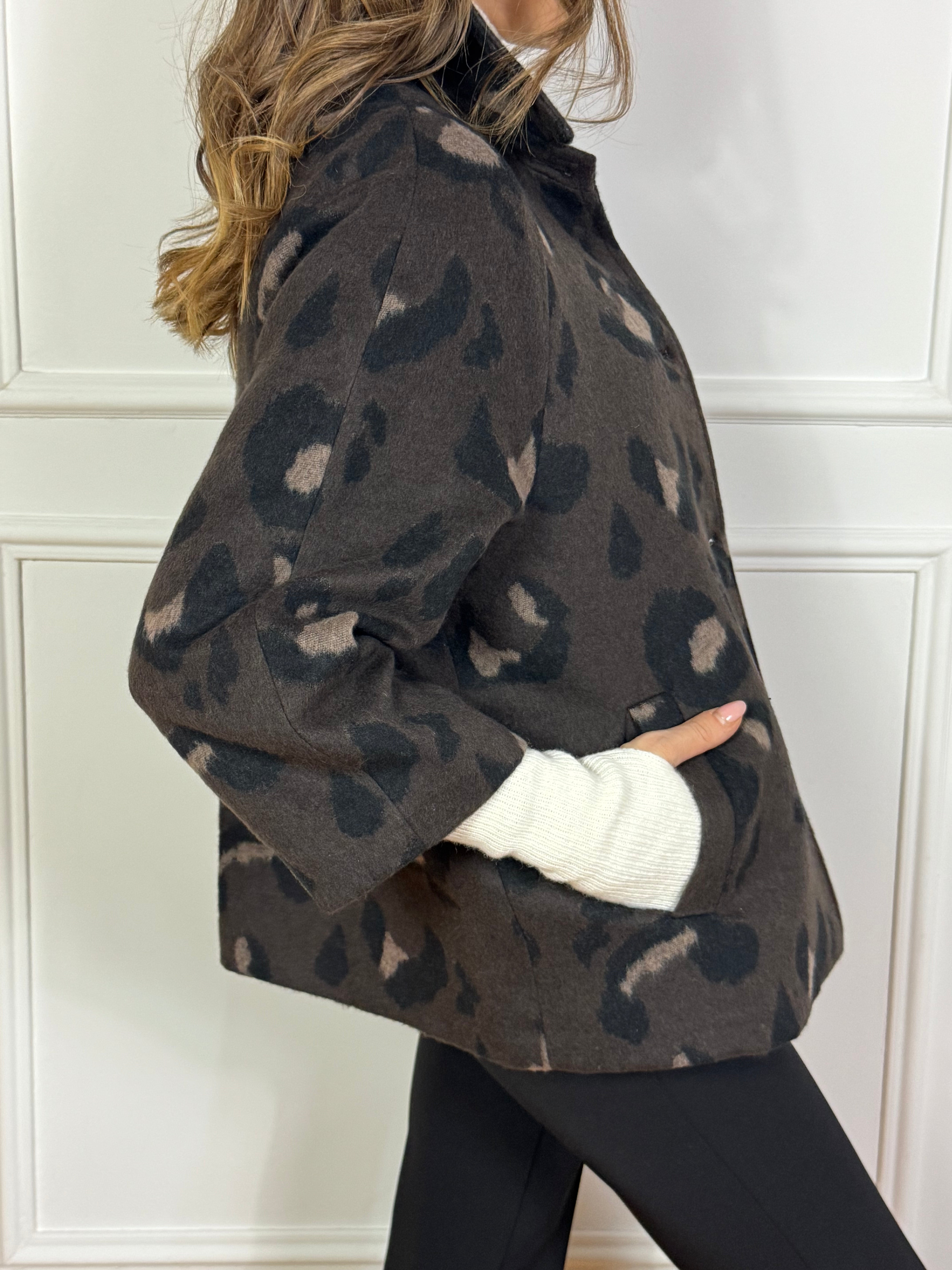 Giacca CABAN MANICA 7/8  Kontatto fantasia MACULATA ANIMALIER