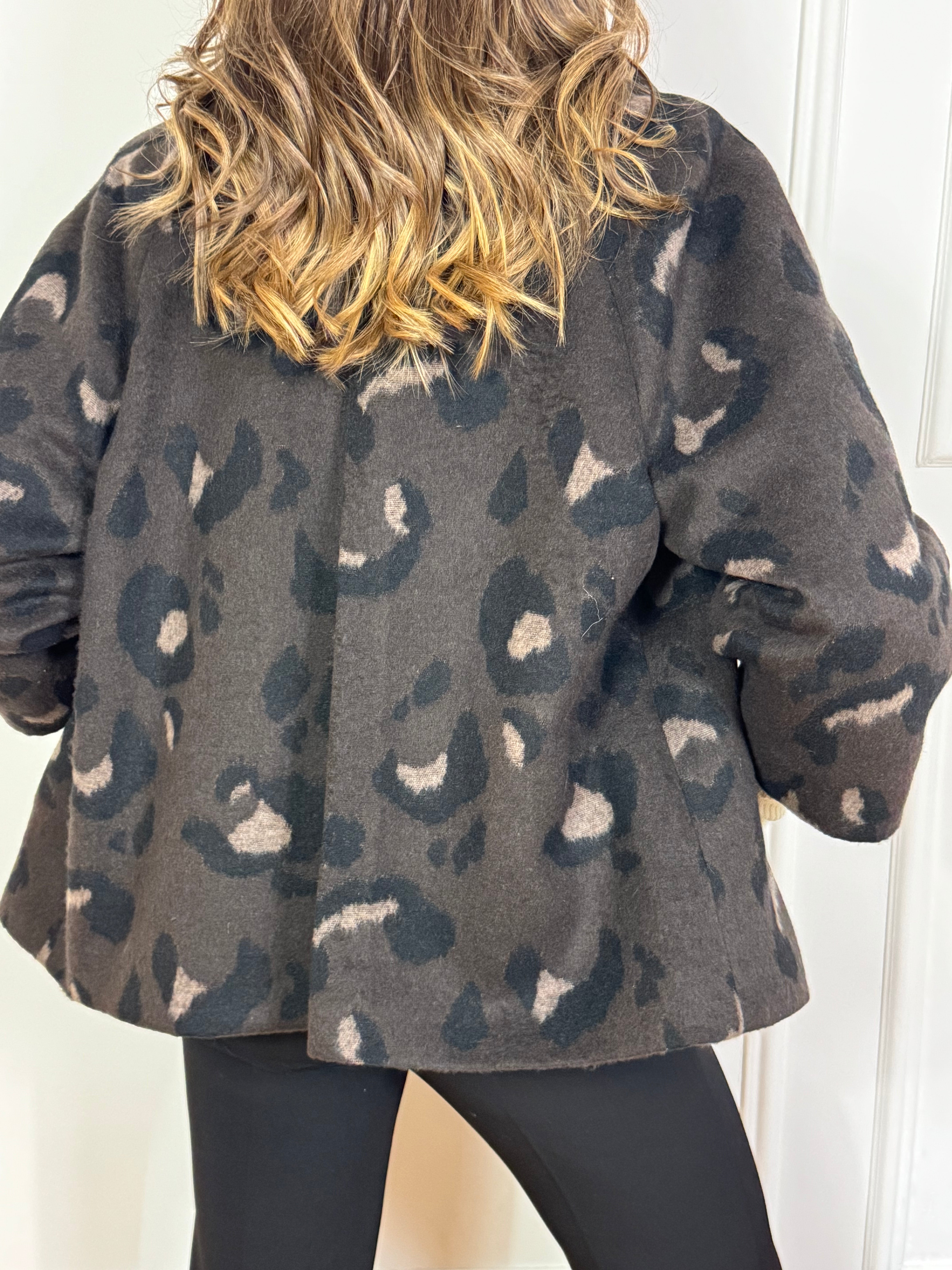 Giacca CABAN MANICA 7/8  Kontatto fantasia MACULATA ANIMALIER