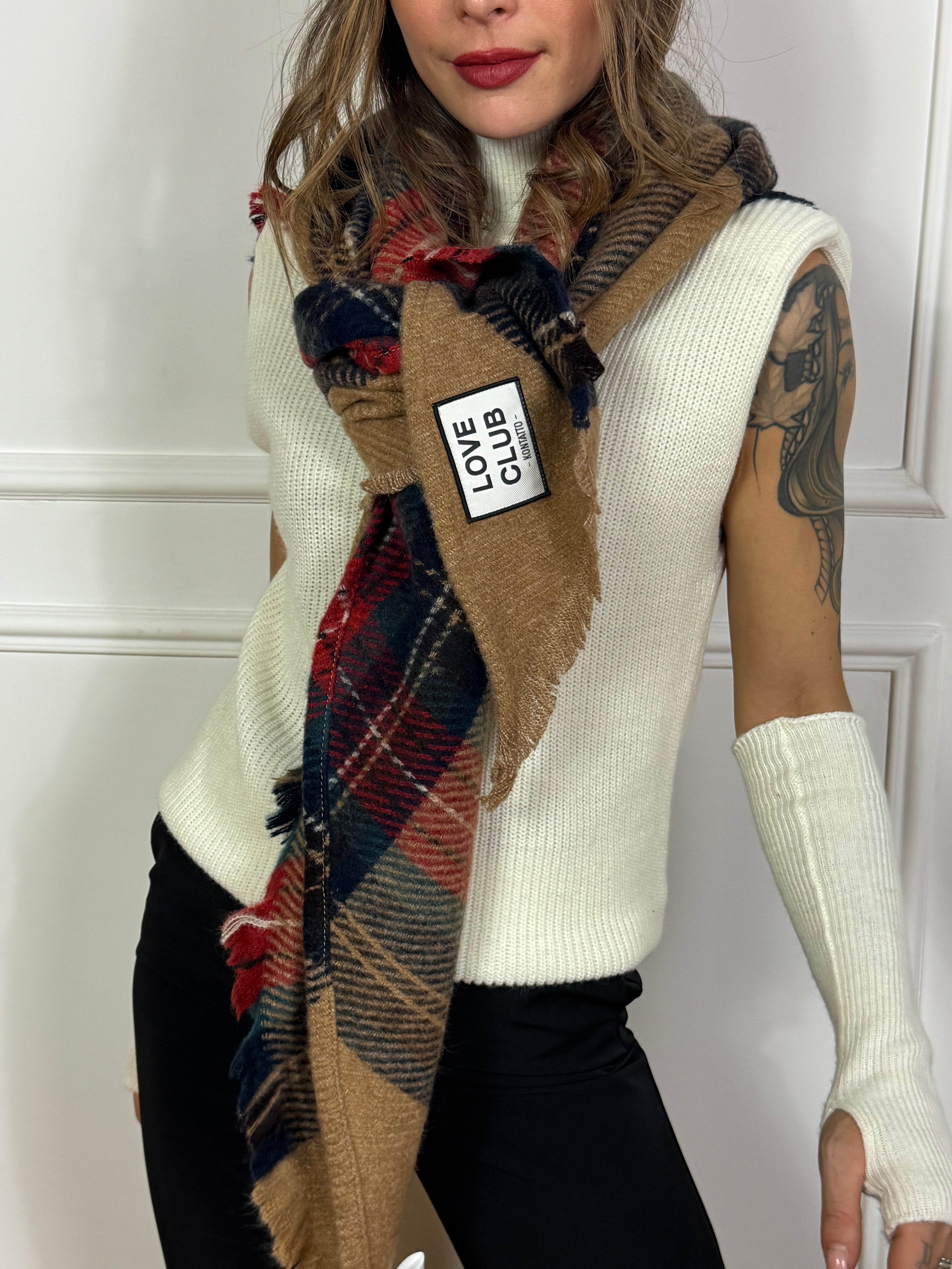 Sciarpa triangolare / Mantella Kontatto fantasia scozzese