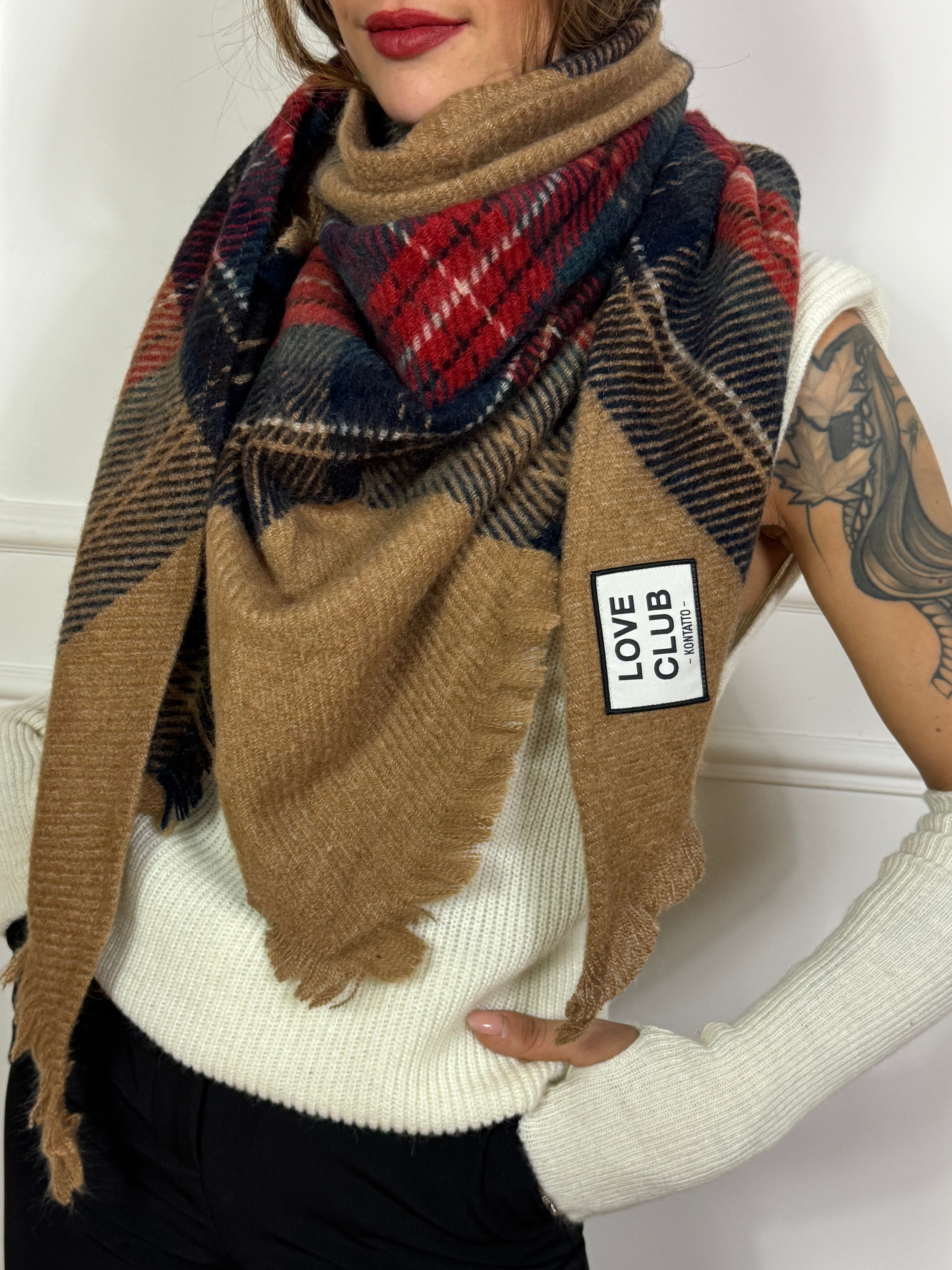 Sciarpa triangolare / Mantella Kontatto fantasia scozzese