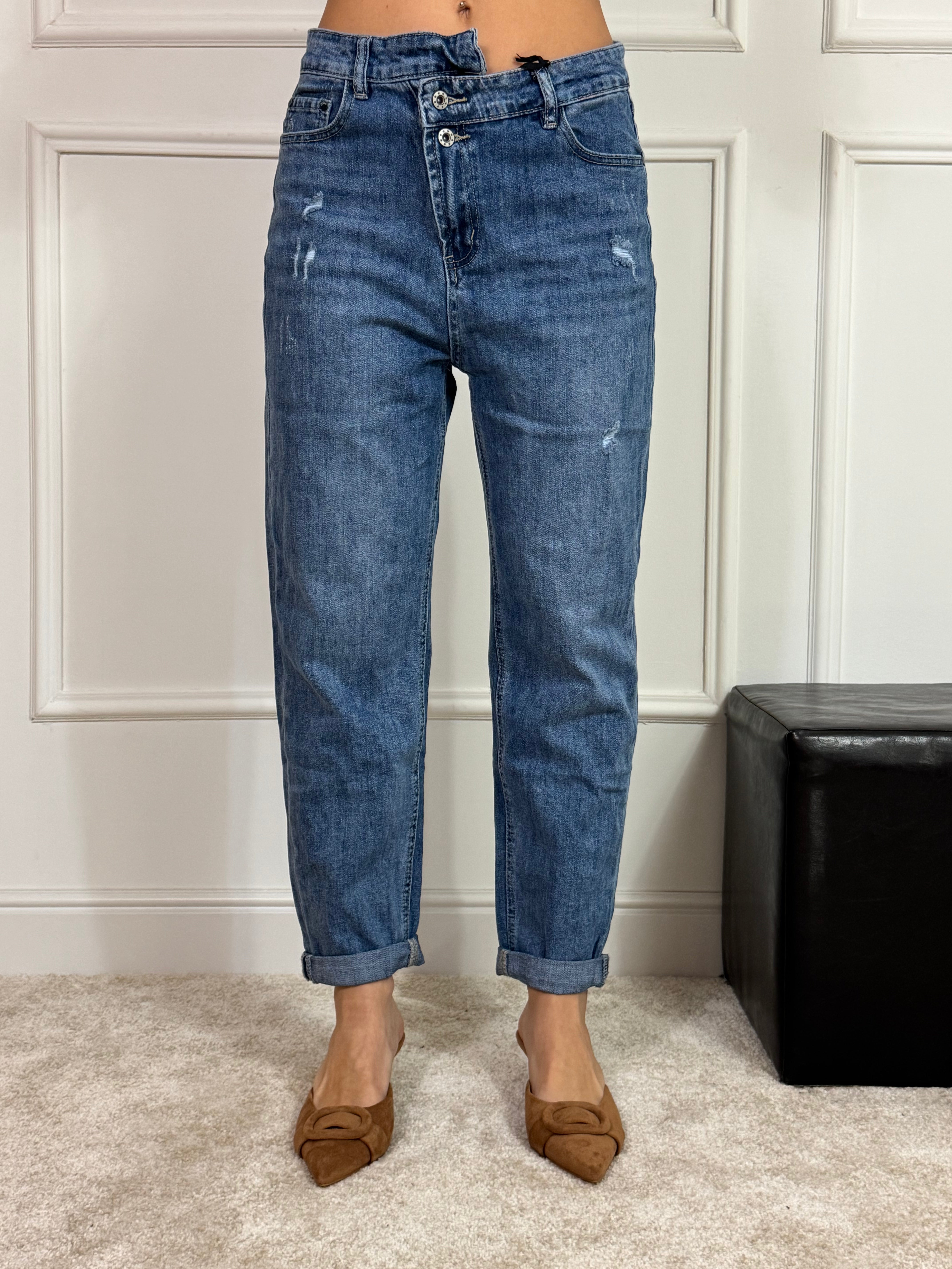 Jeans Victoria ILMH CAROTA CERNIERA ASIMMETRICA