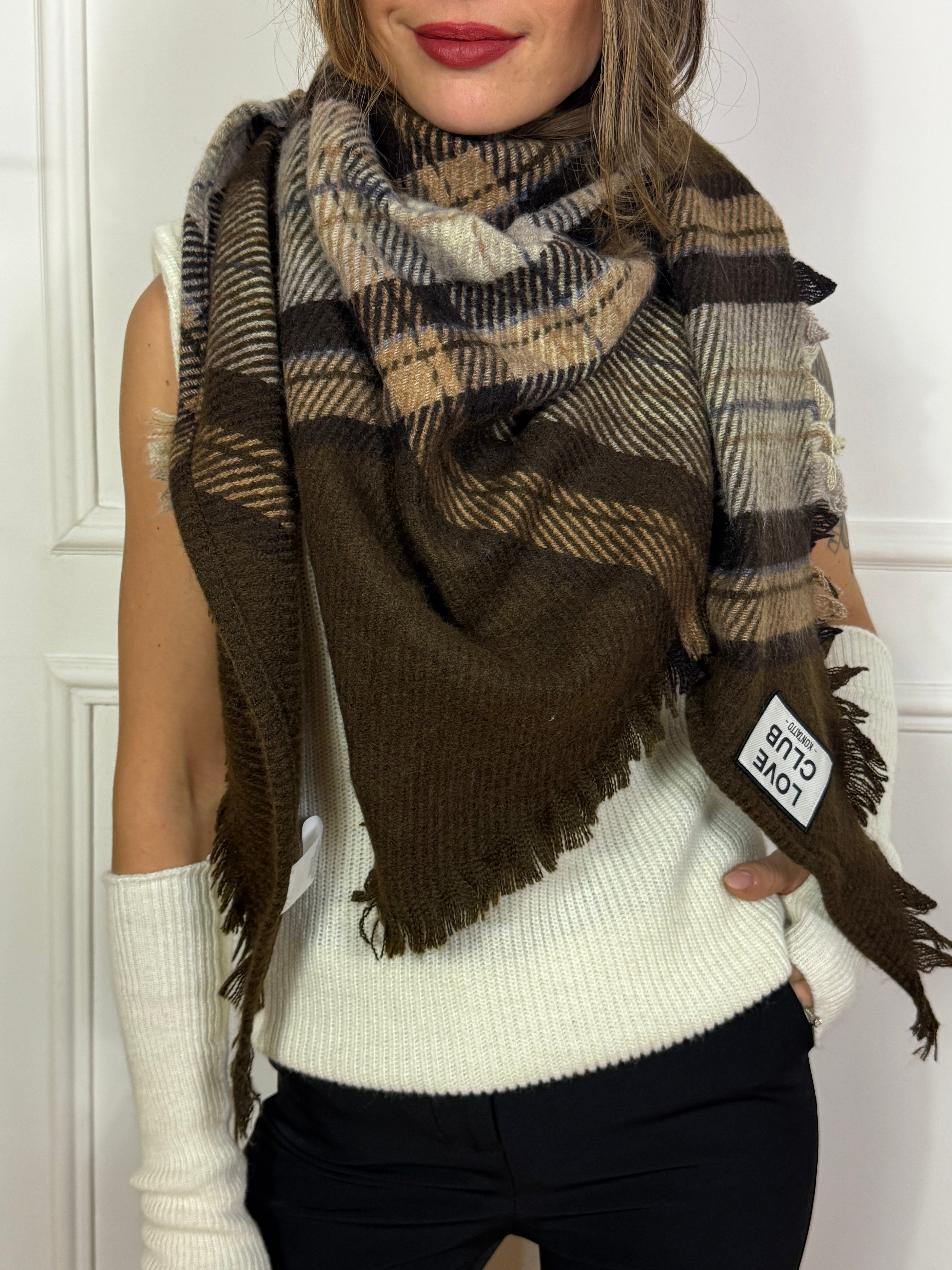 Sciarpa triangolare / Mantella Kontatto fantasia scozzese