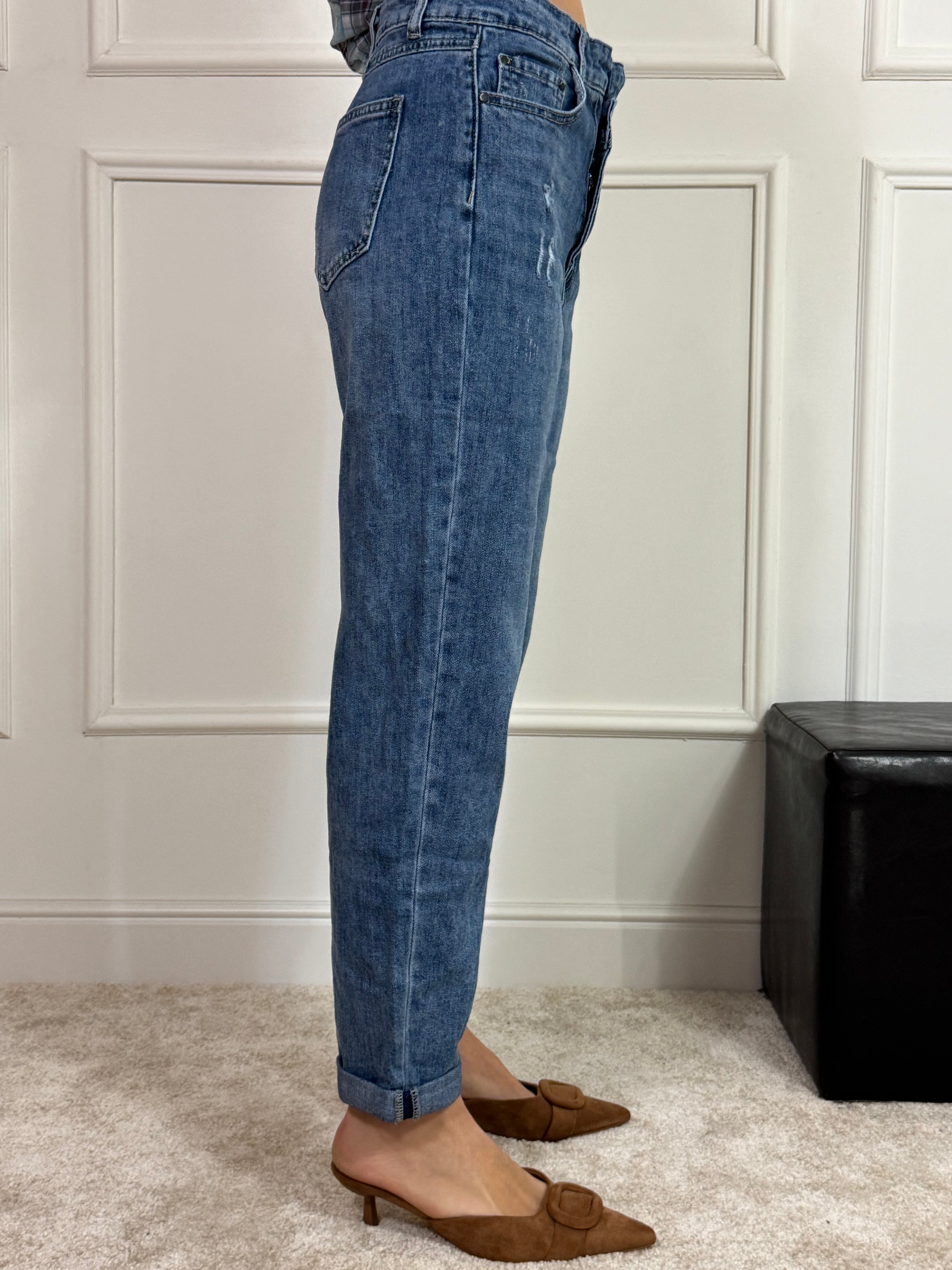 Jeans Victoria ILMH CAROTA CERNIERA ASIMMETRICA