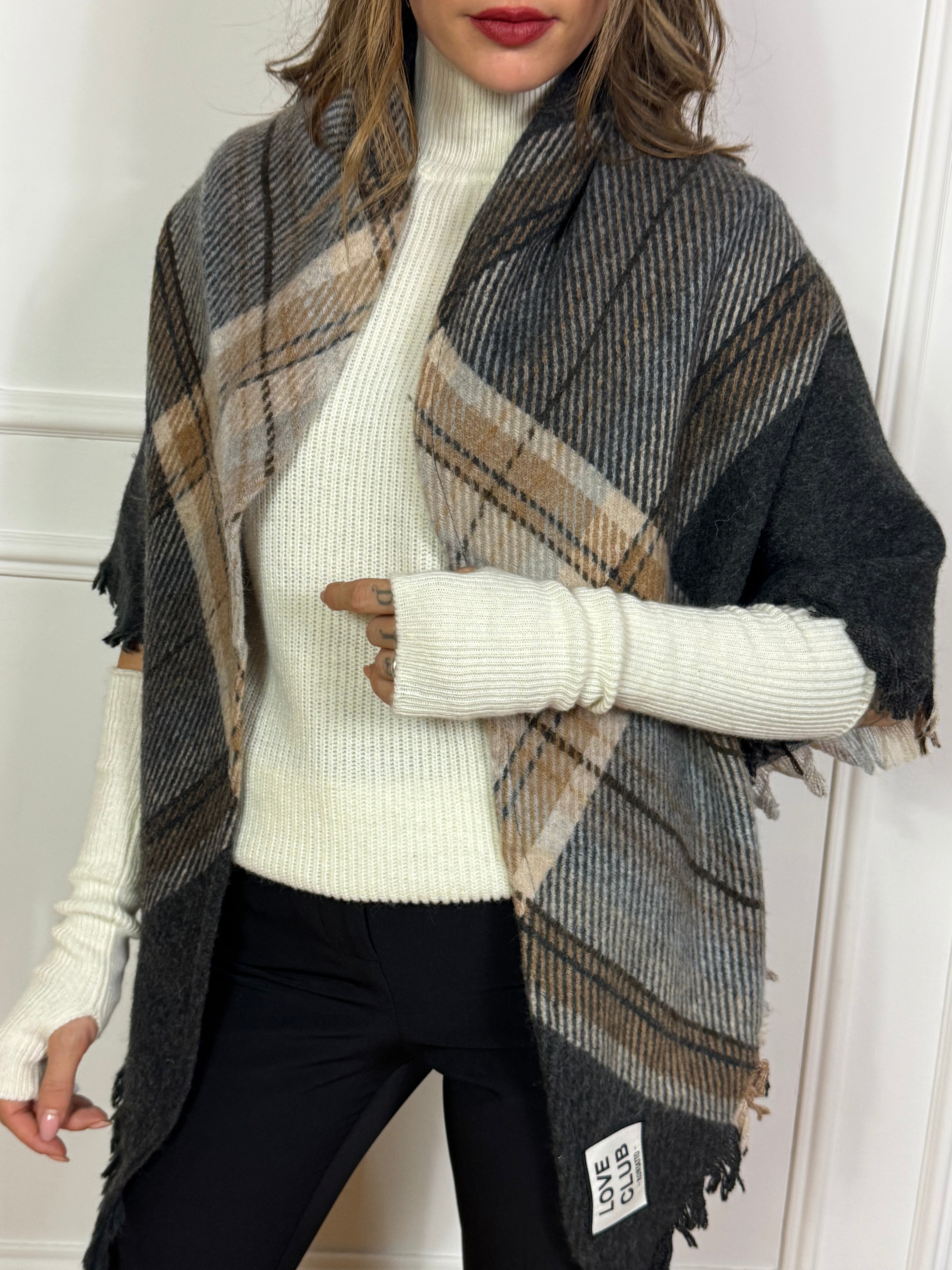 Sciarpa triangolare / Mantella Kontatto fantasia scozzese