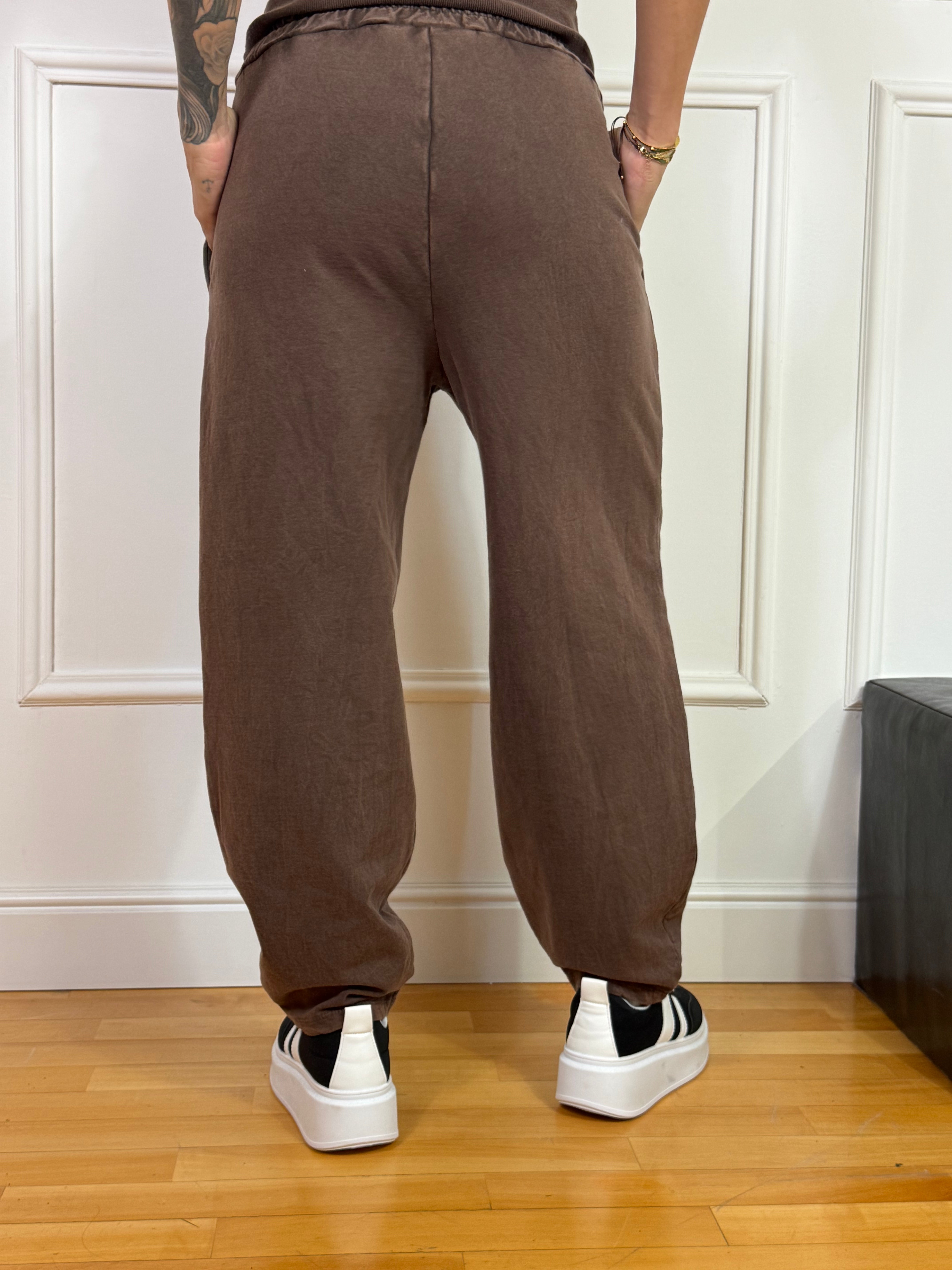 Pantalone in felpa ovetto Susy Mix LAVAGGIO VINTAGE DELAVE'