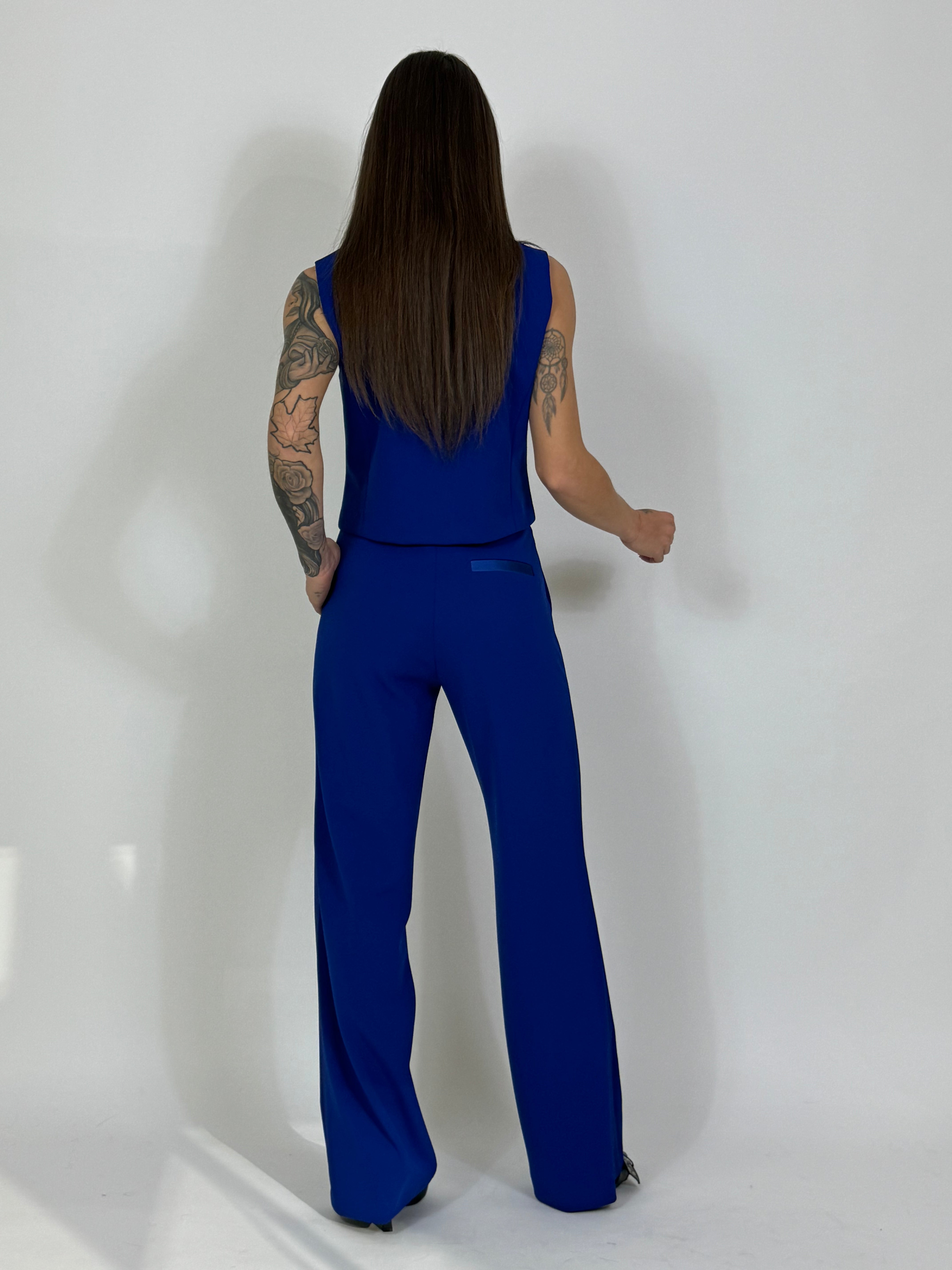 Pantalone smoking Kontatto dettagli in raso BLUETTE