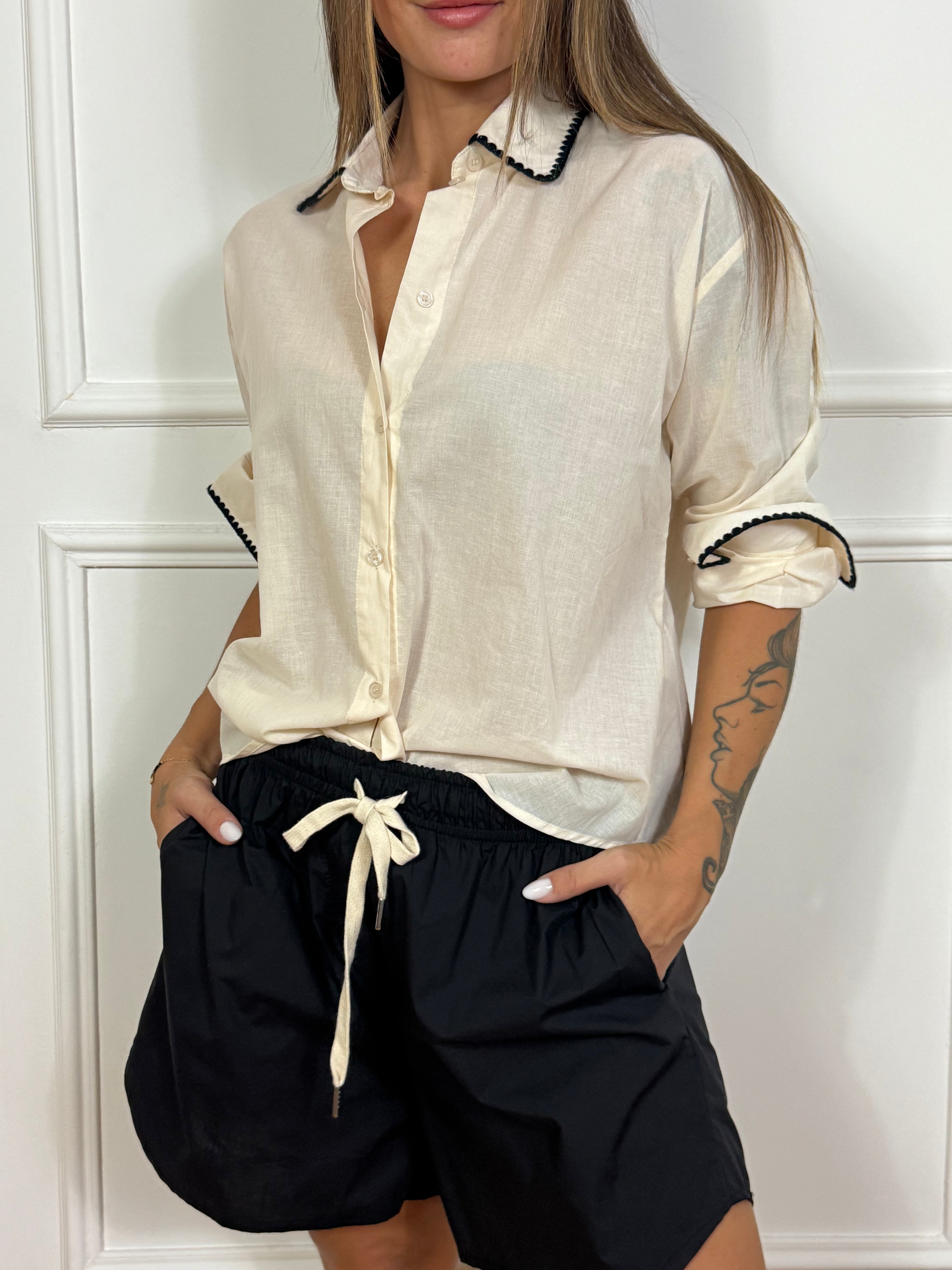 Pantaloncini corti in cotone VICTORIA ILMH con coulisse