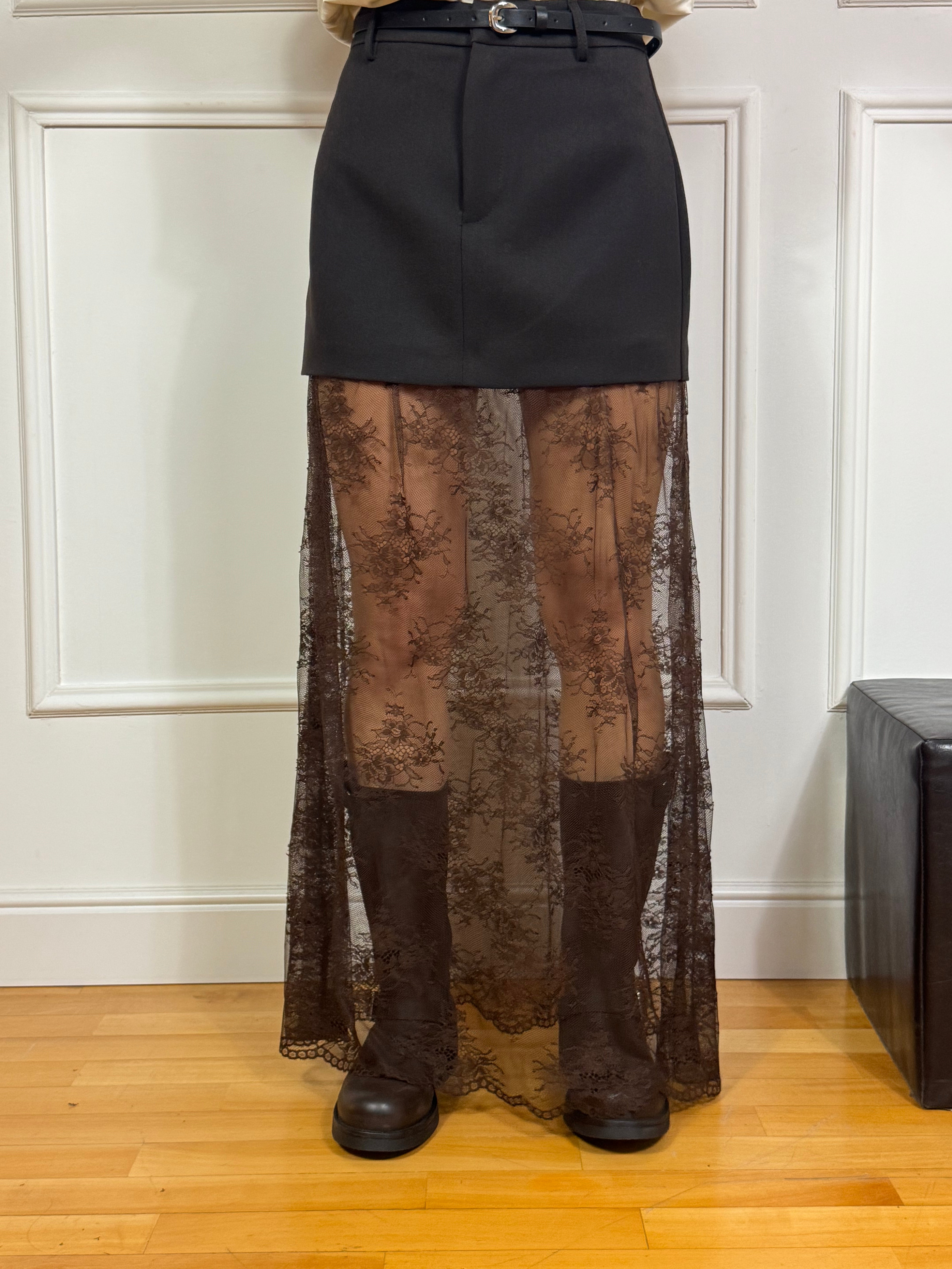 Gonna doppiata Victoria ILMH con pizzo