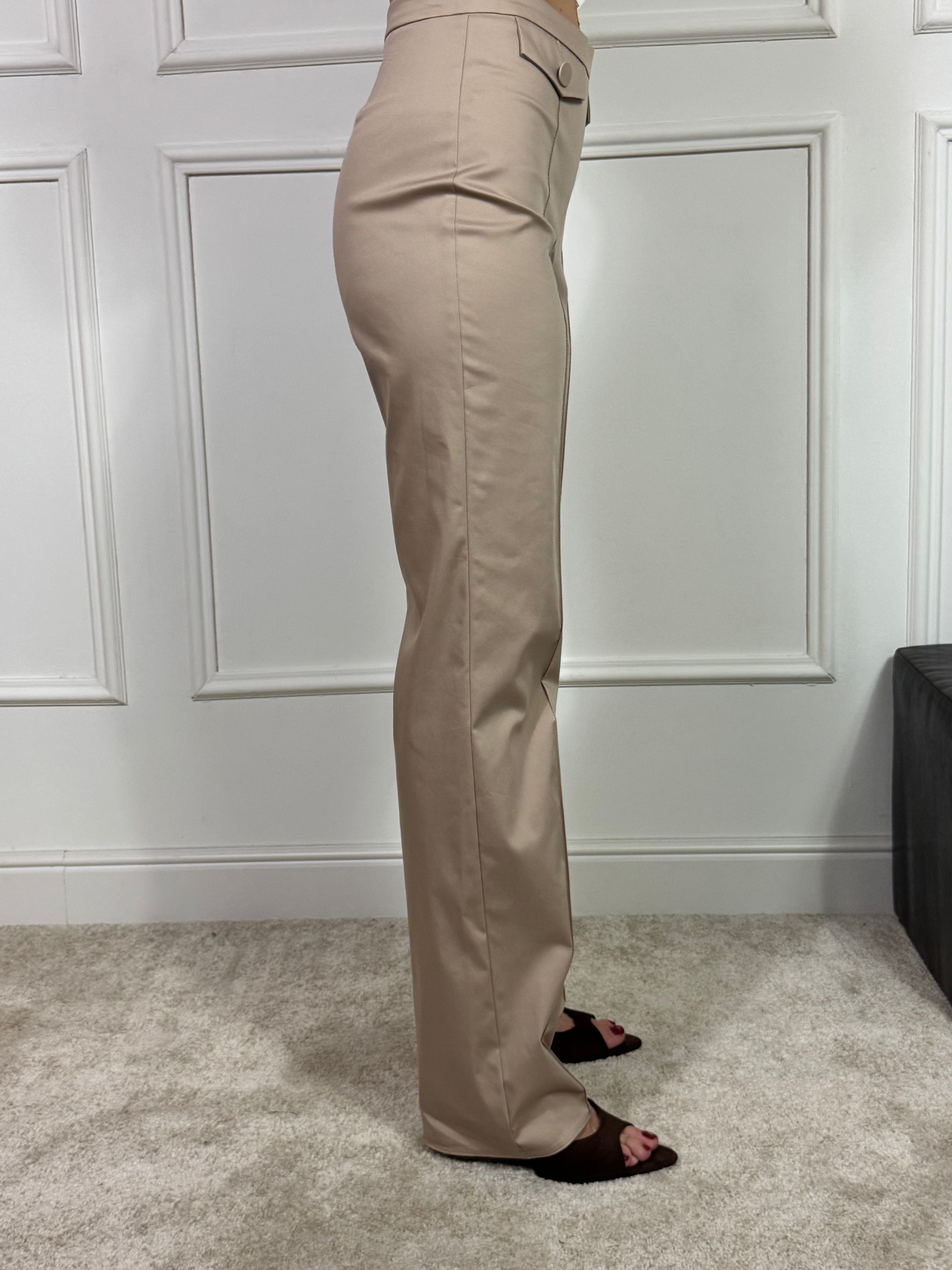 Pantalone in cotone Rinascimento straight con taschini frontali