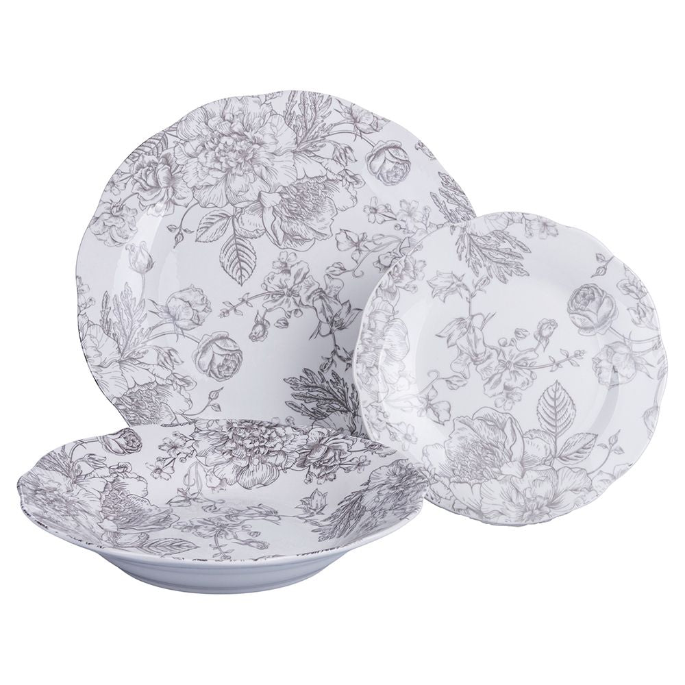 Piatti set 18pz grigio MADAME