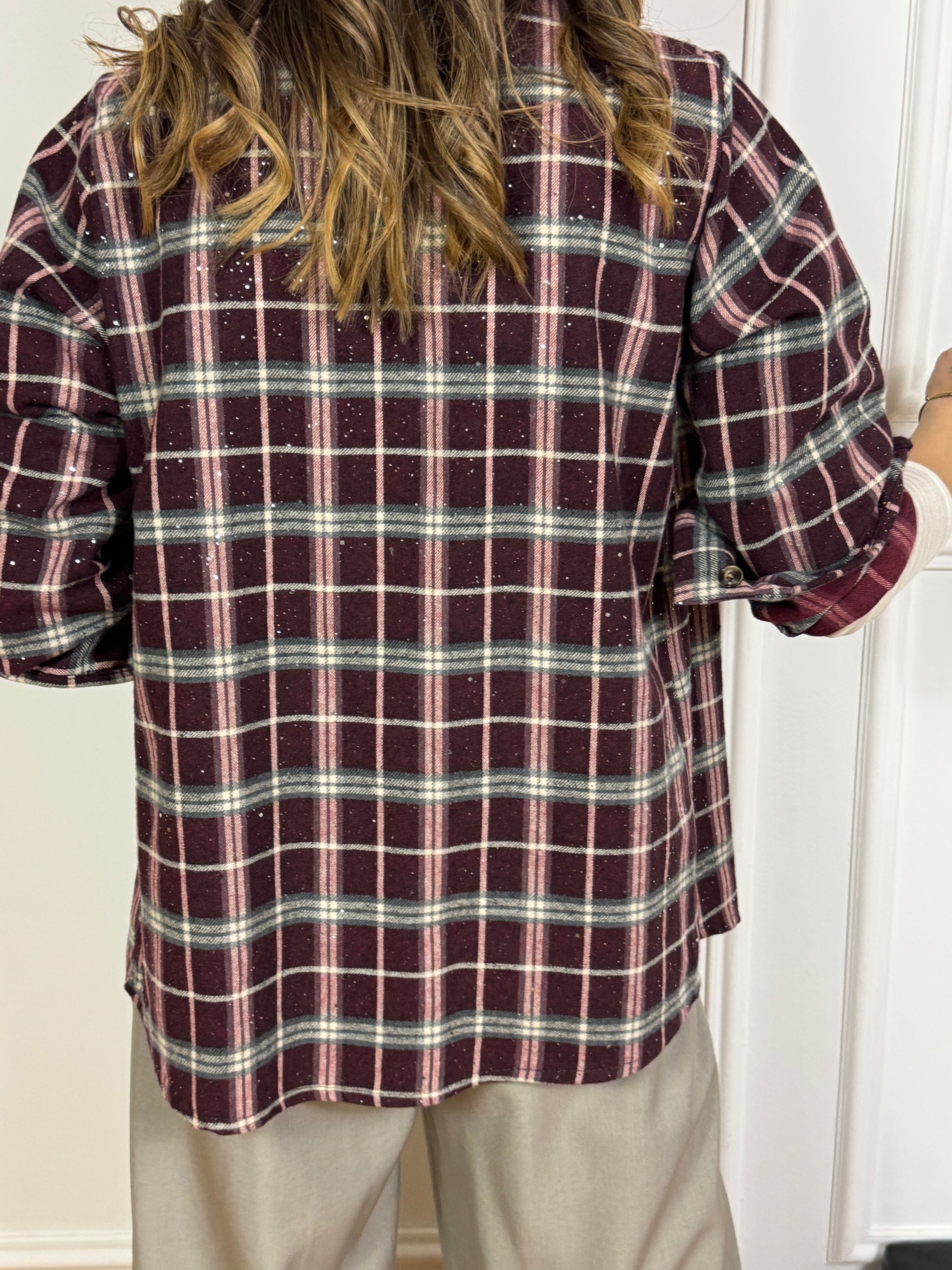 Camicia in flanella Victoria ILMH SCOZZESE CON MICRO PUNTI LUCE