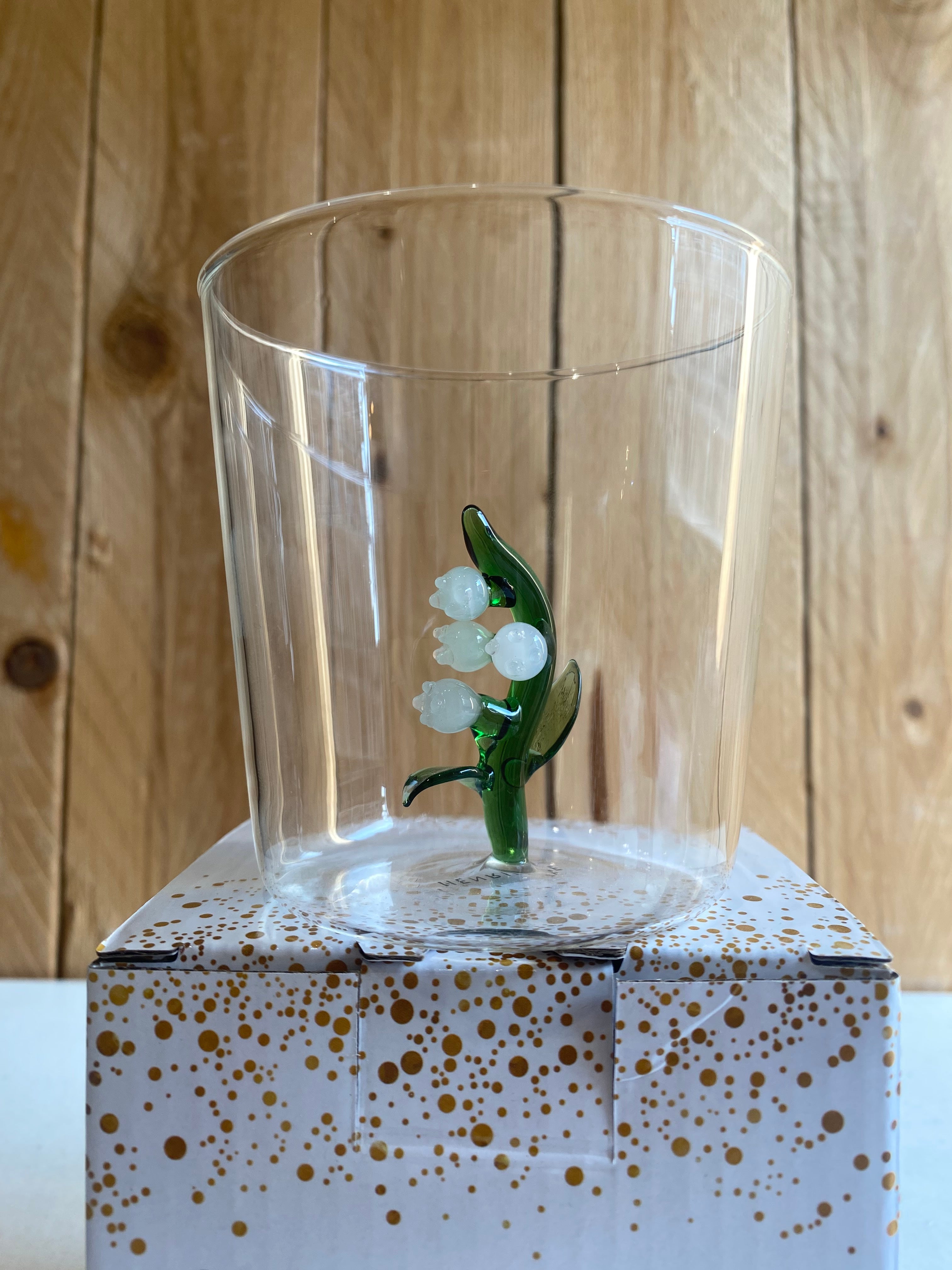 Bicchiere con decorazione interna