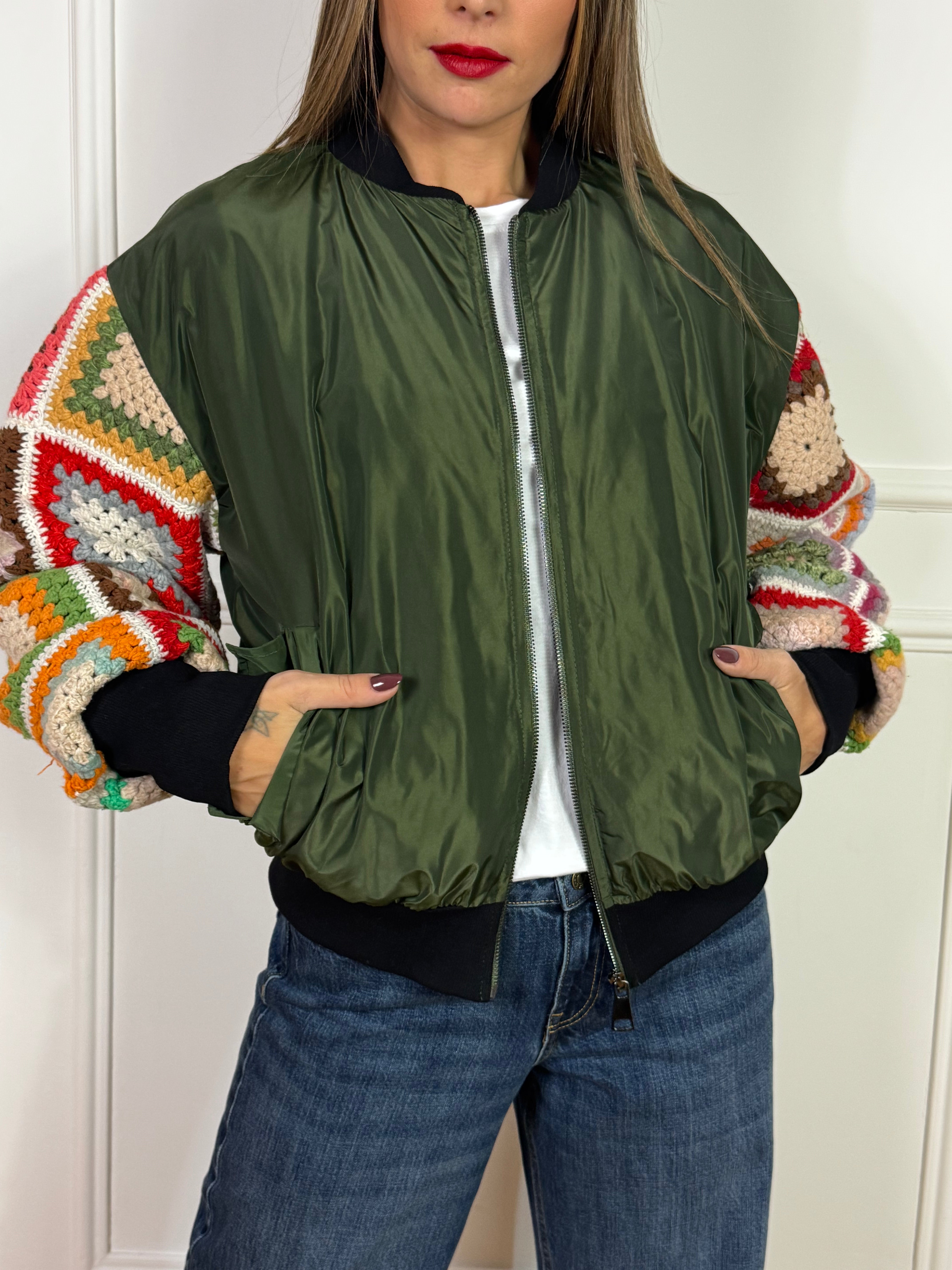 Giacca BOMBER Susy Mix con MANICA CROCHET