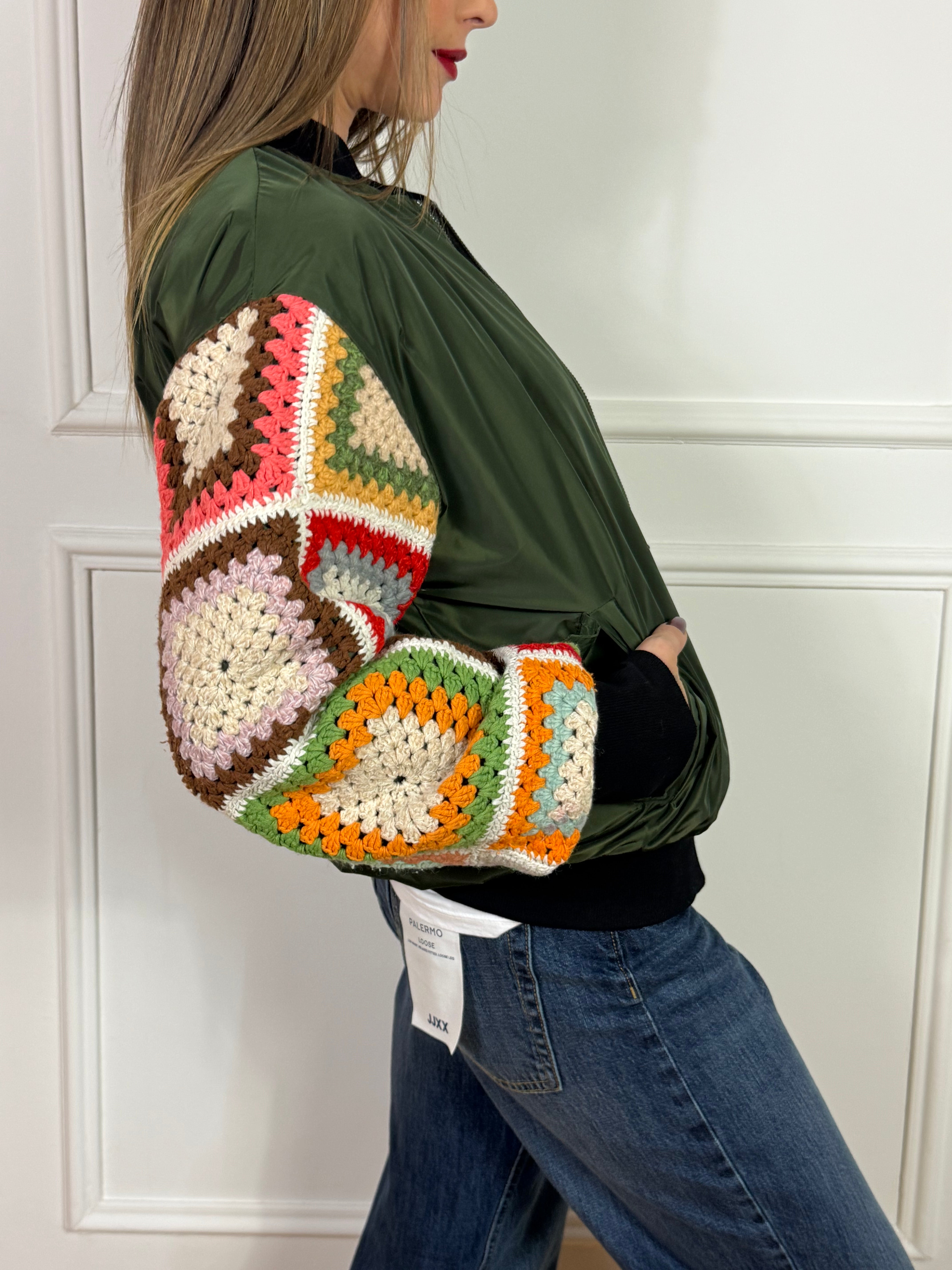 Giacca BOMBER Susy Mix con MANICA CROCHET