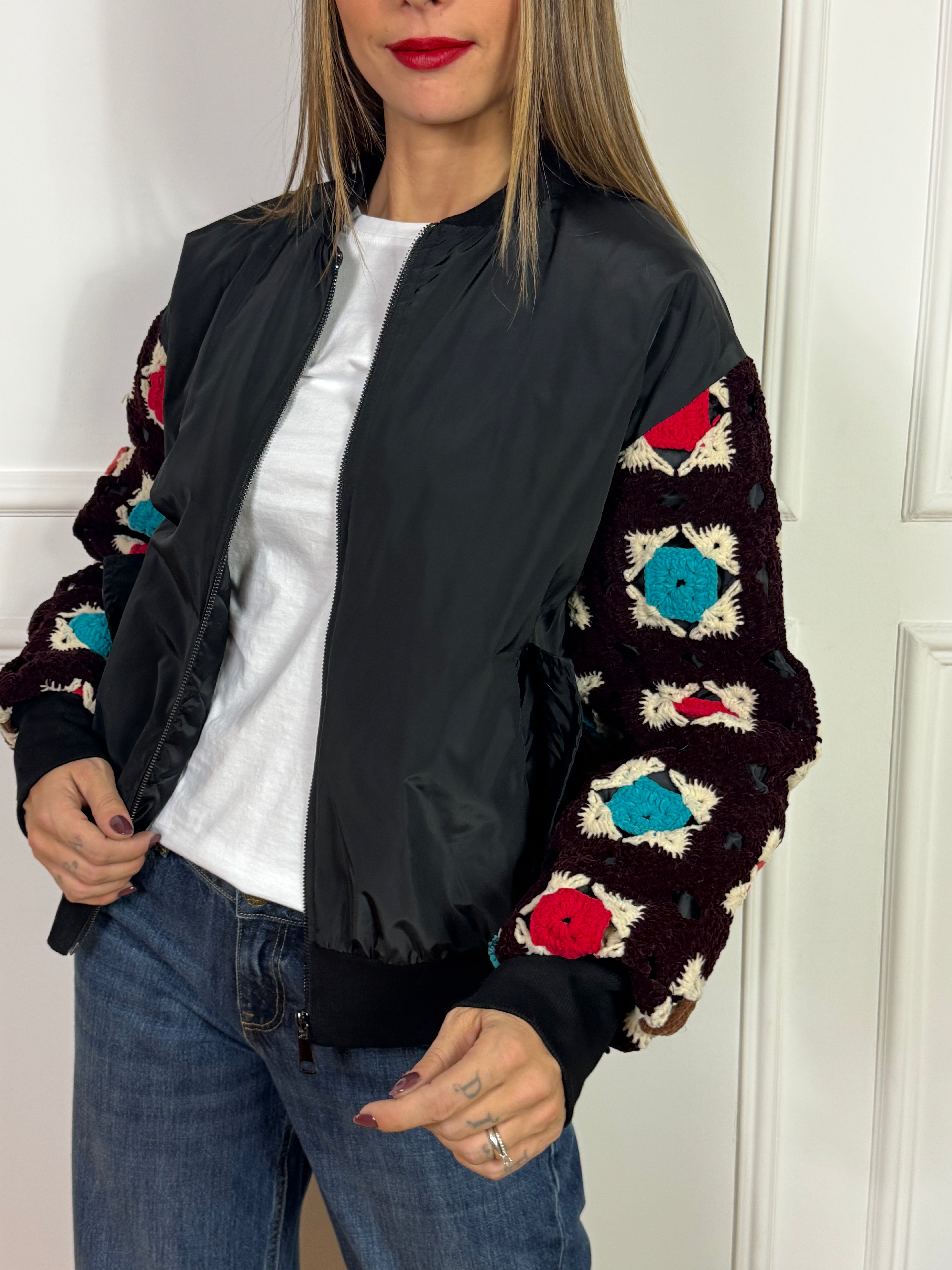Giacca BOMBER Susy Mix con MANICA CROCHET