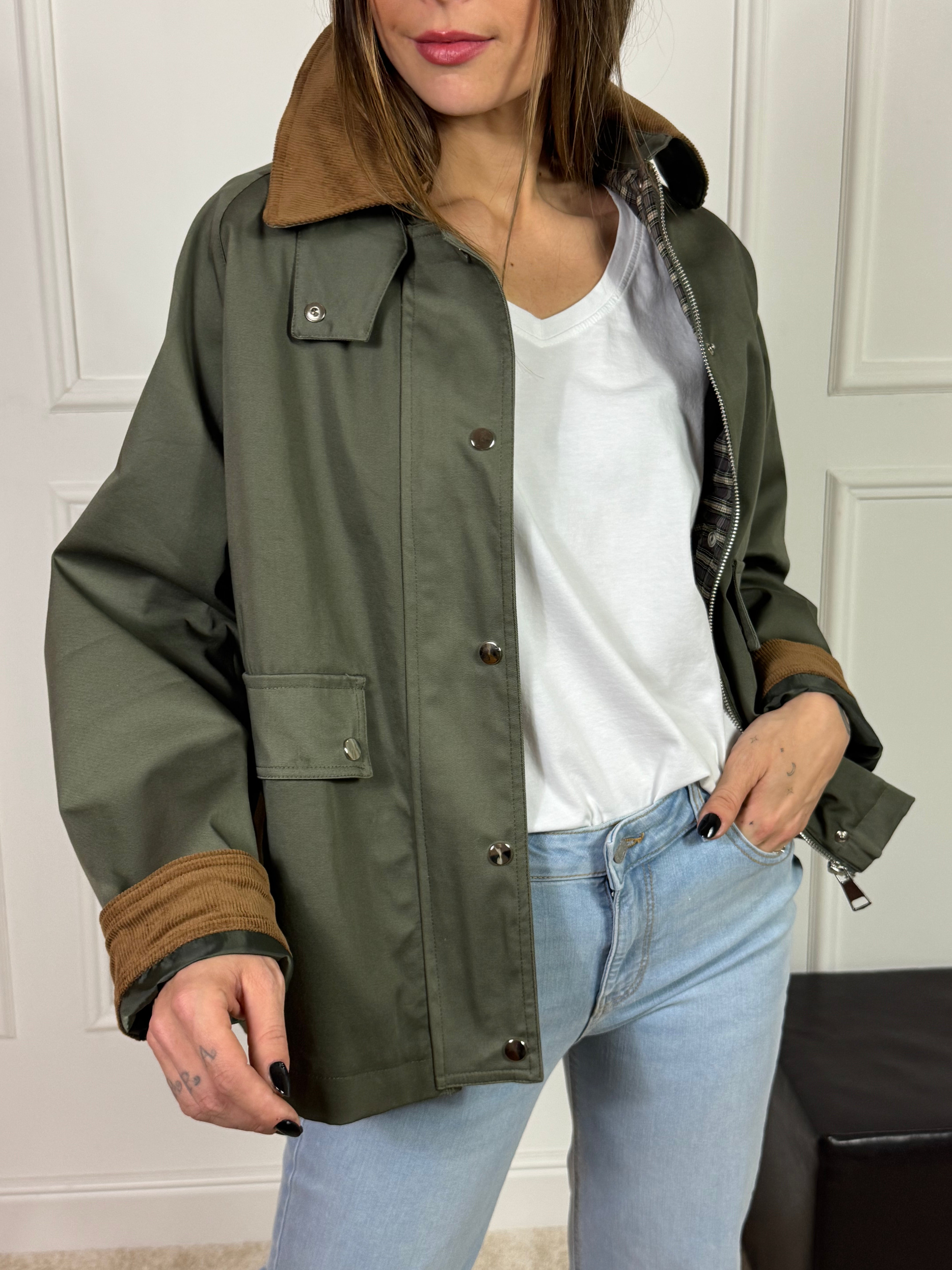 Giacca Have One con dettagli in velluto a costine