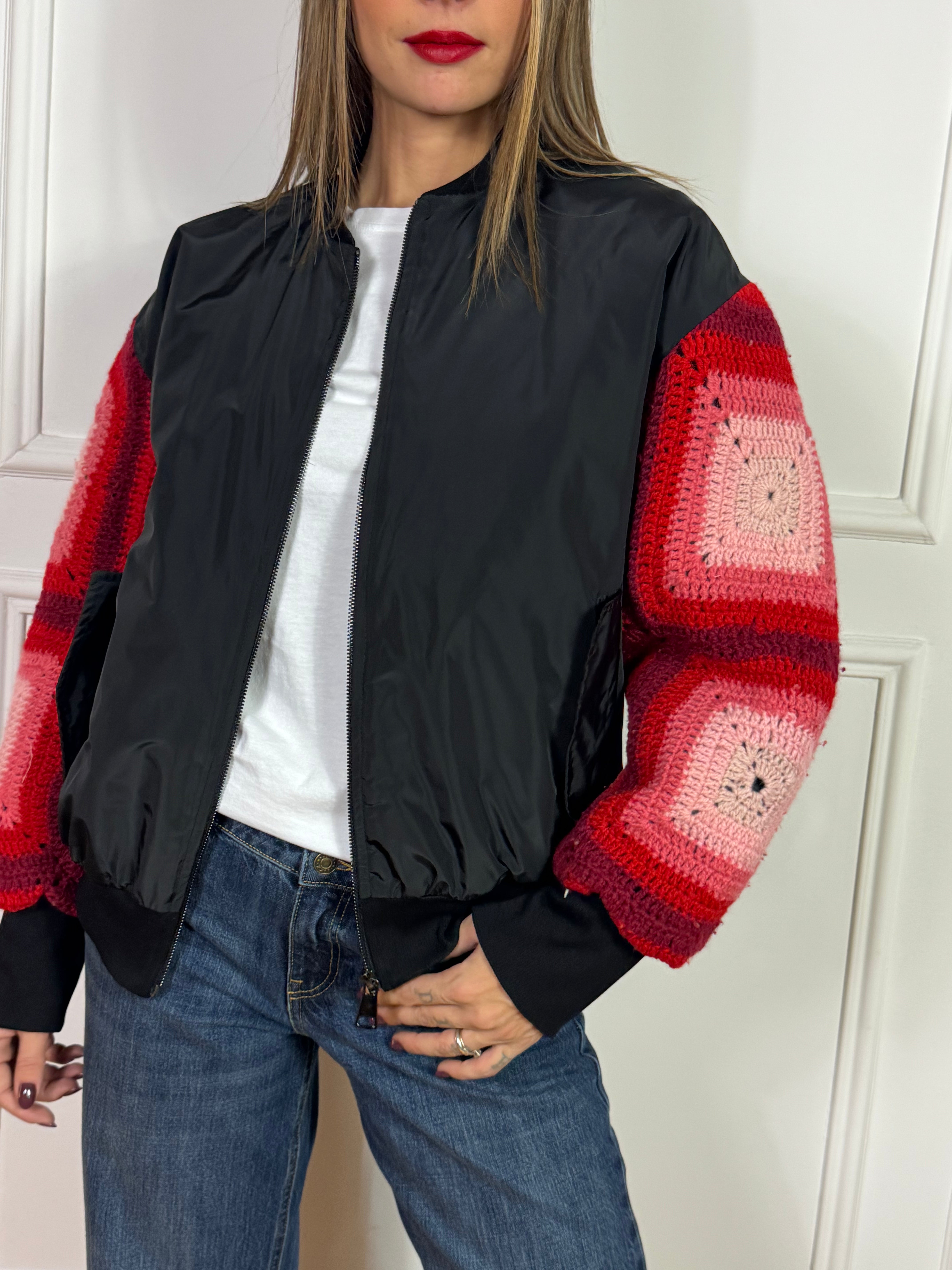 Giacca BOMBER Susy Mix con MANICA CROCHET