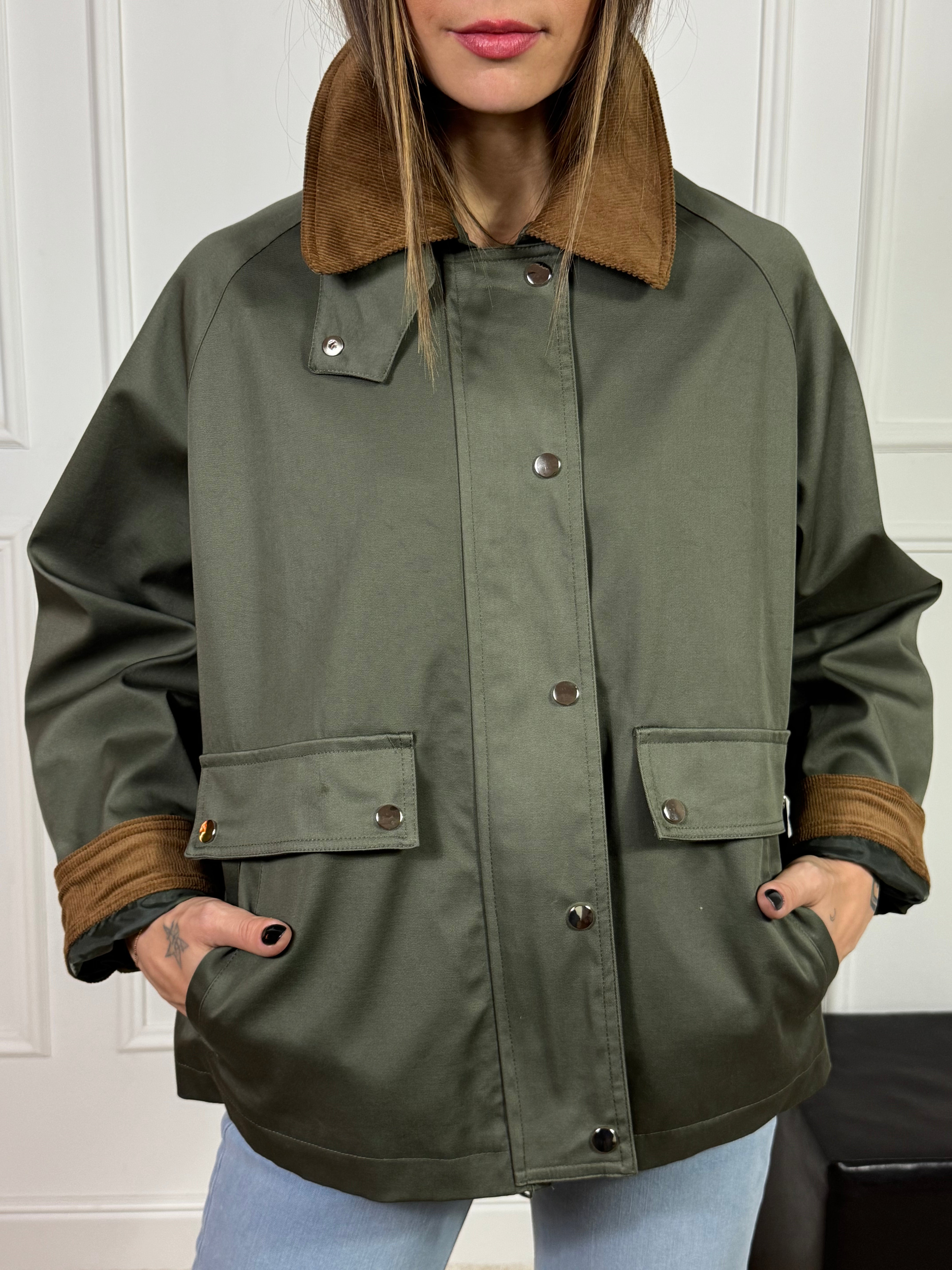 Giacca Have One con dettagli in velluto a costine