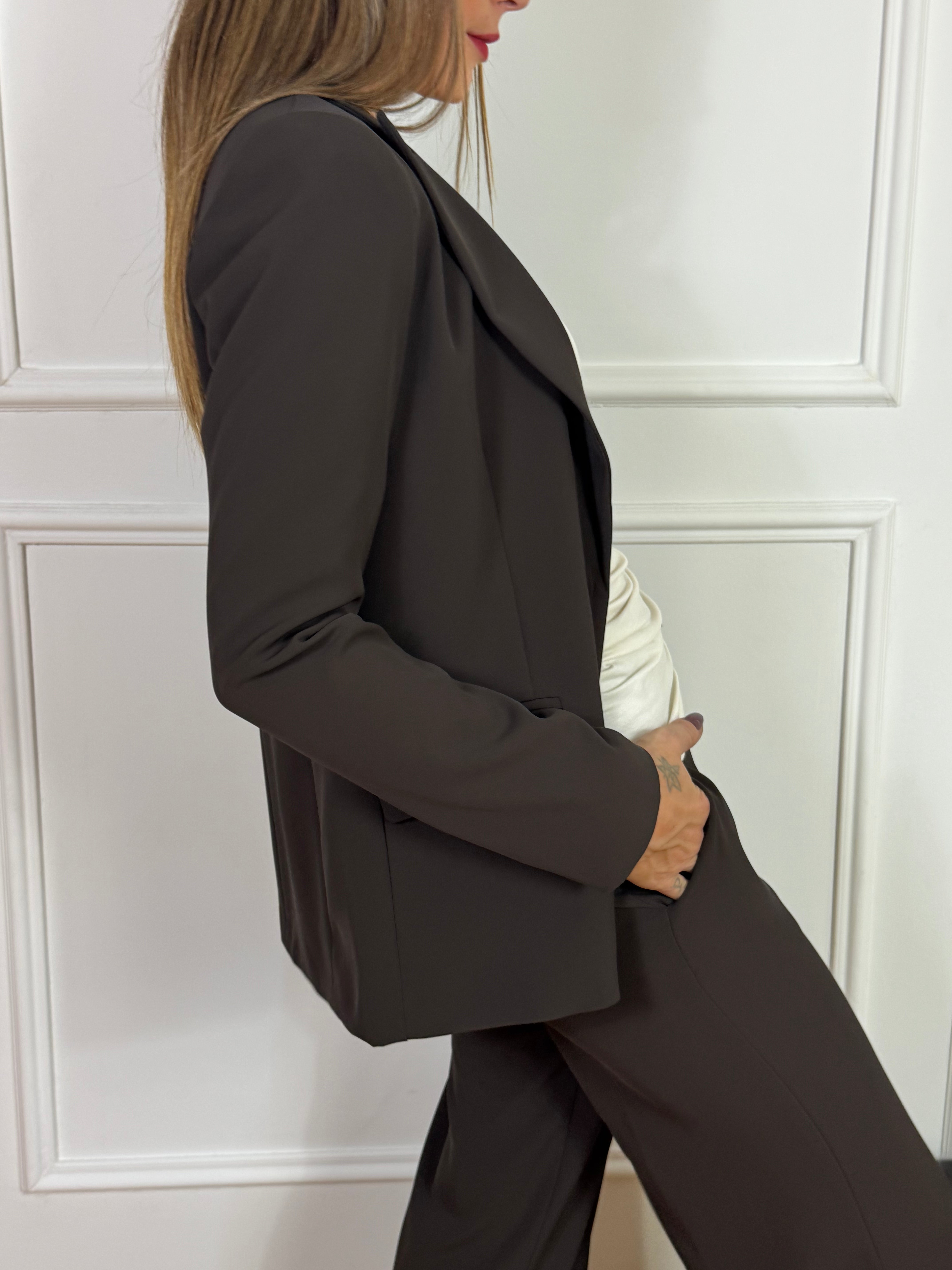 Completo tailleur Kontatto GIACCA MONOPETTO + PANTALONE WIDE