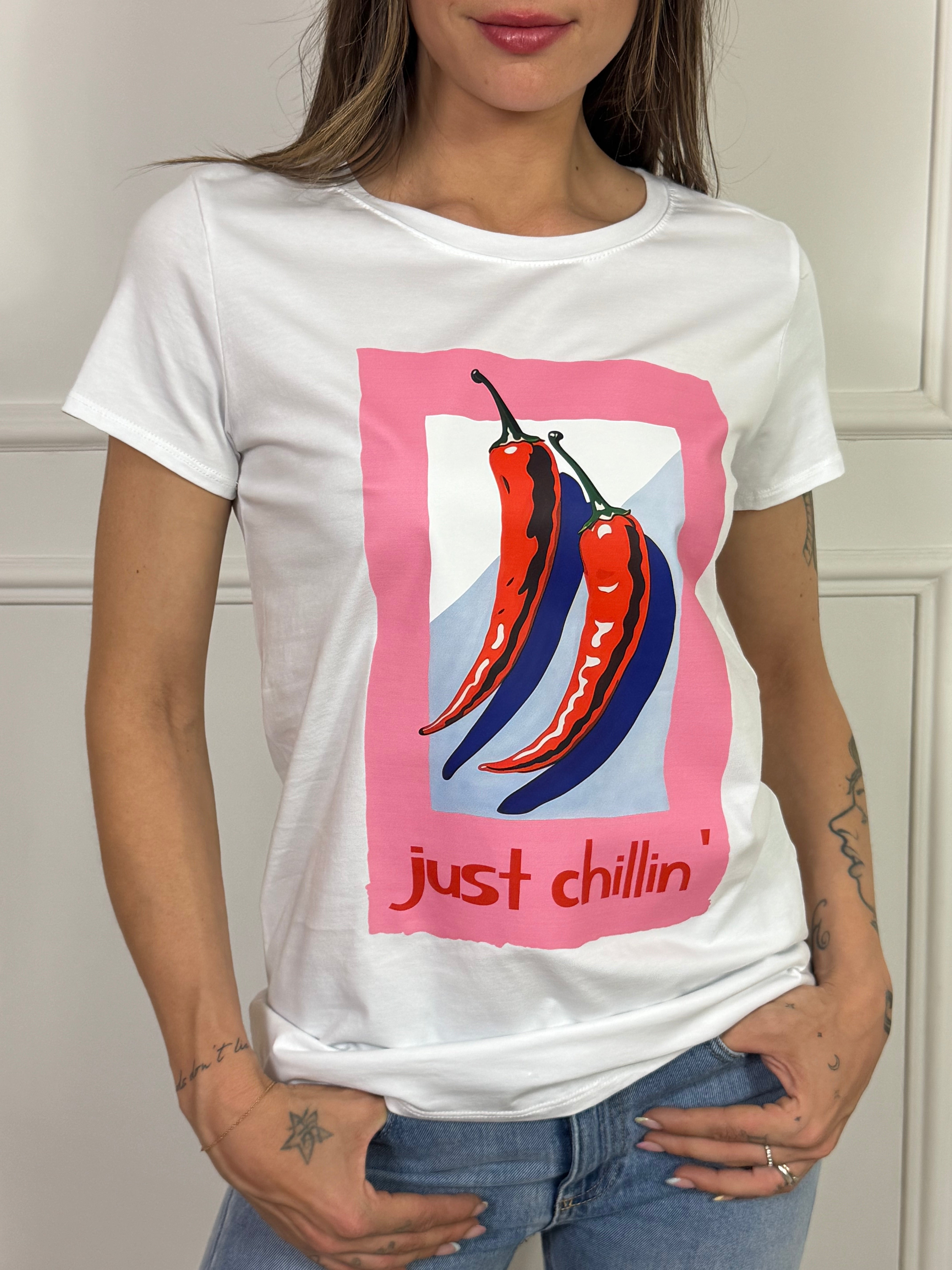 T-shirt con stampa Victoria ILMH PEPERONCINI - JUST CHILLIN