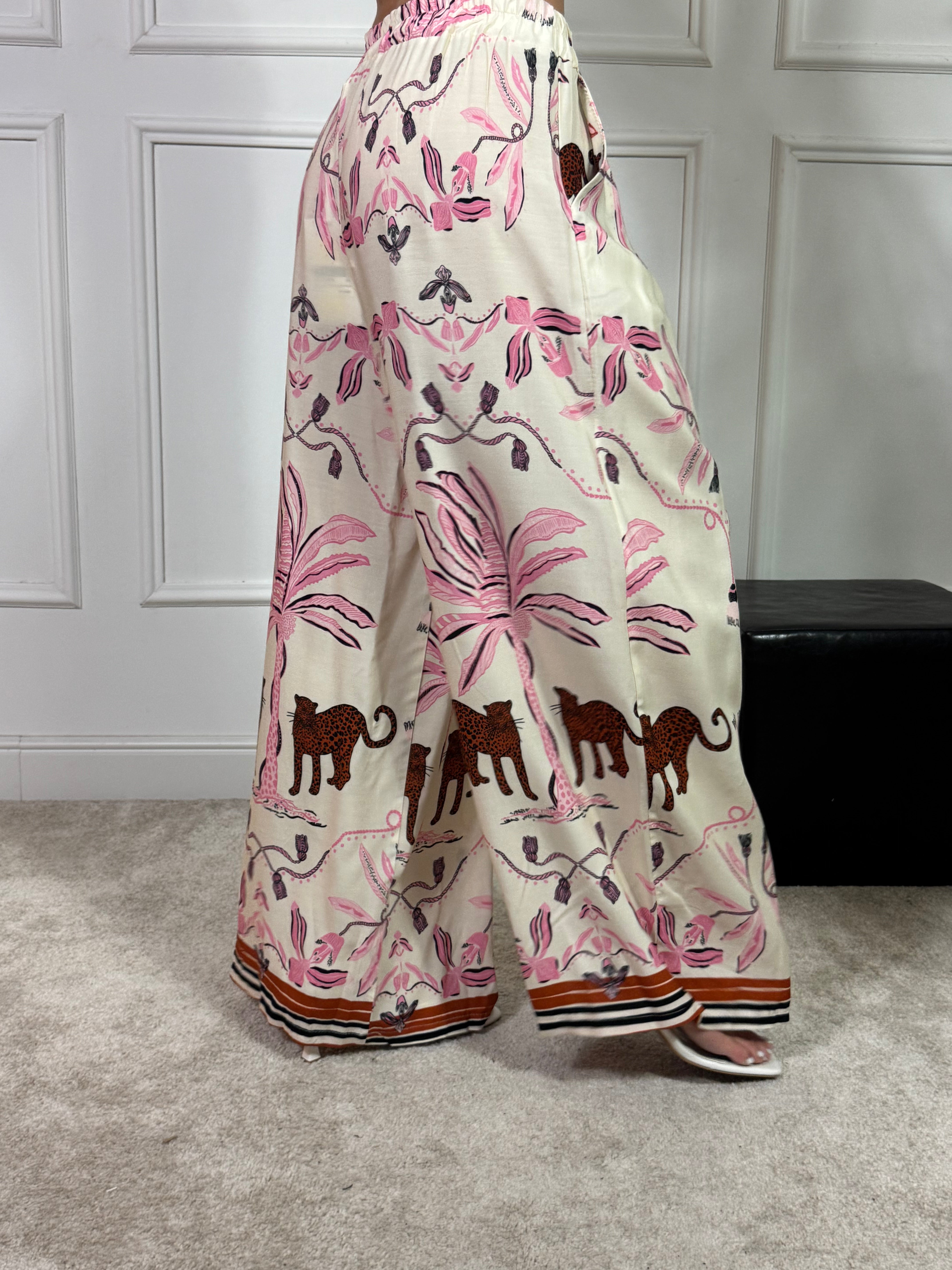 PANTALONE PALAZZO Kikisix LEOPARDI PALME