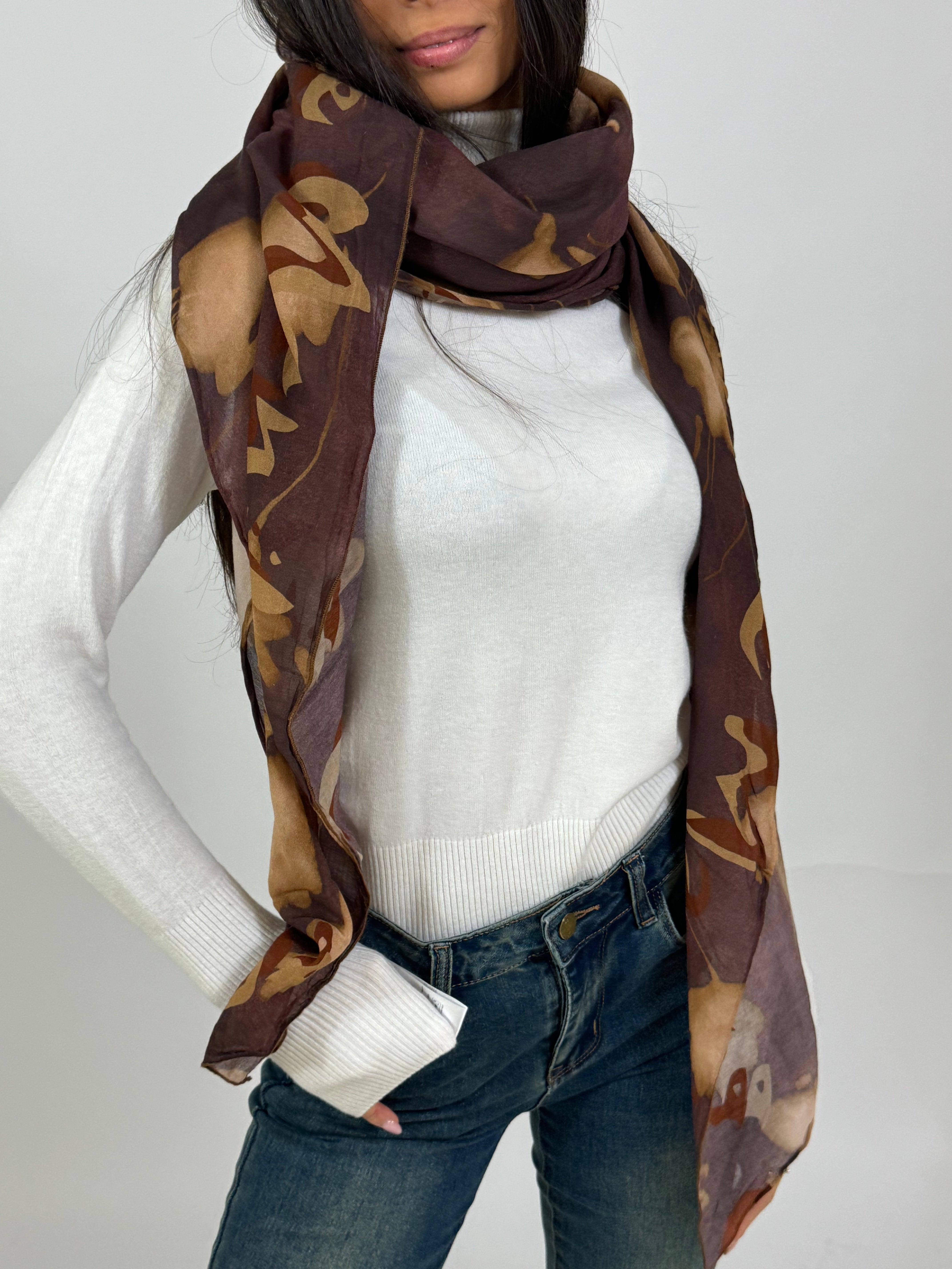 Foulard trapezio Manila Grace FIORI SFUMATI