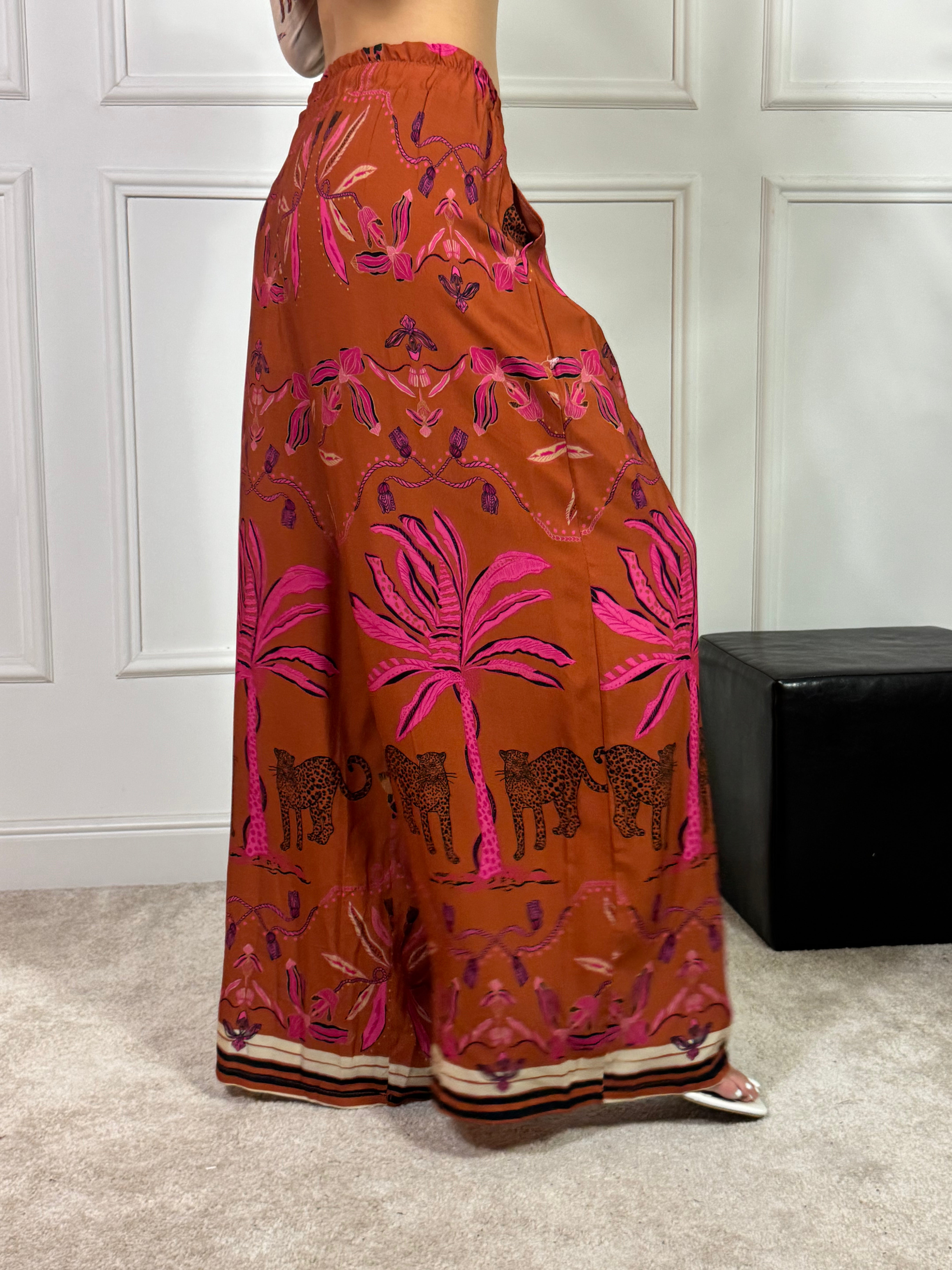 PANTALONE PALAZZO Kikisix LEOPARDI PALME