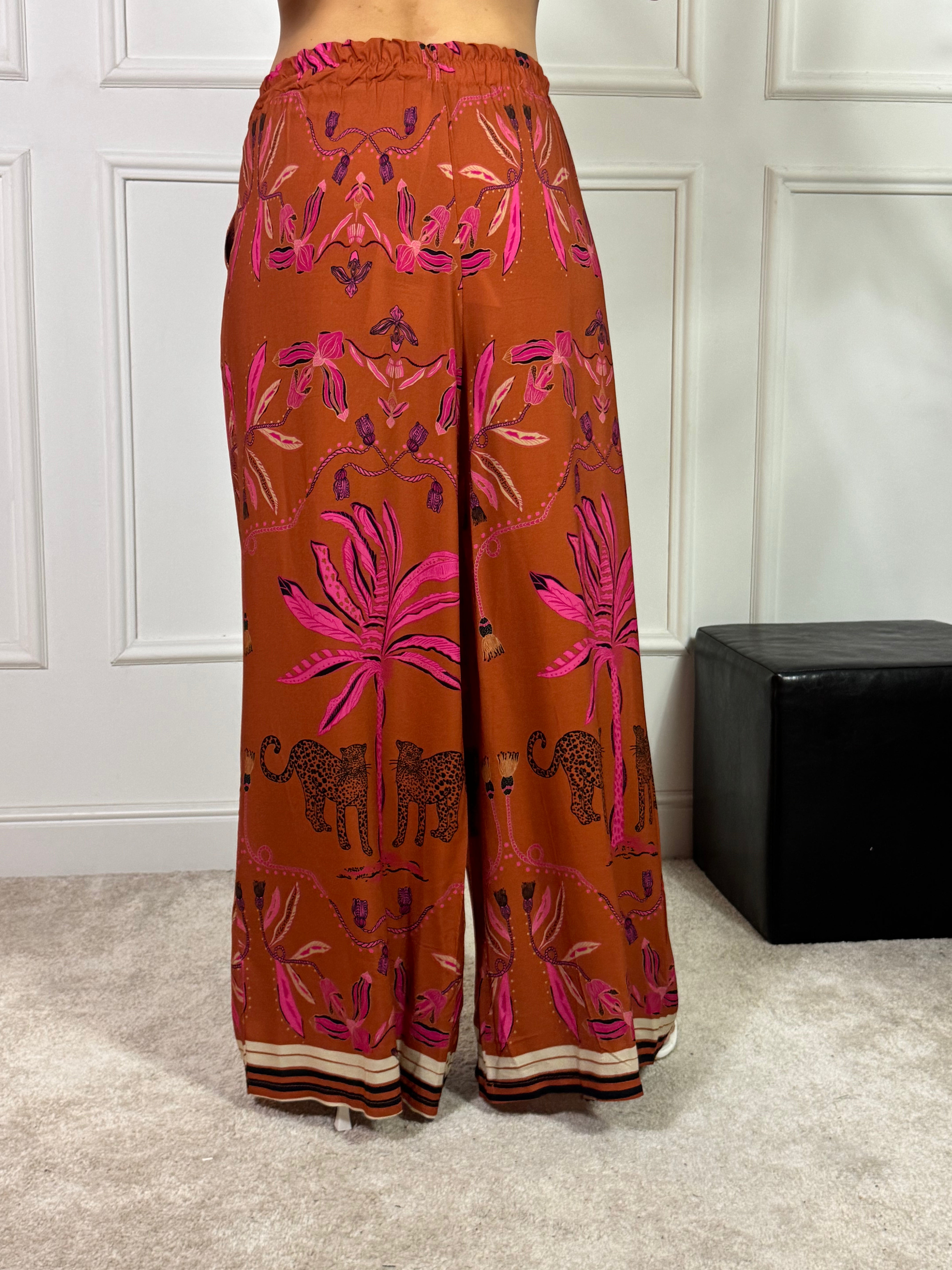PANTALONE PALAZZO Kikisix LEOPARDI PALME