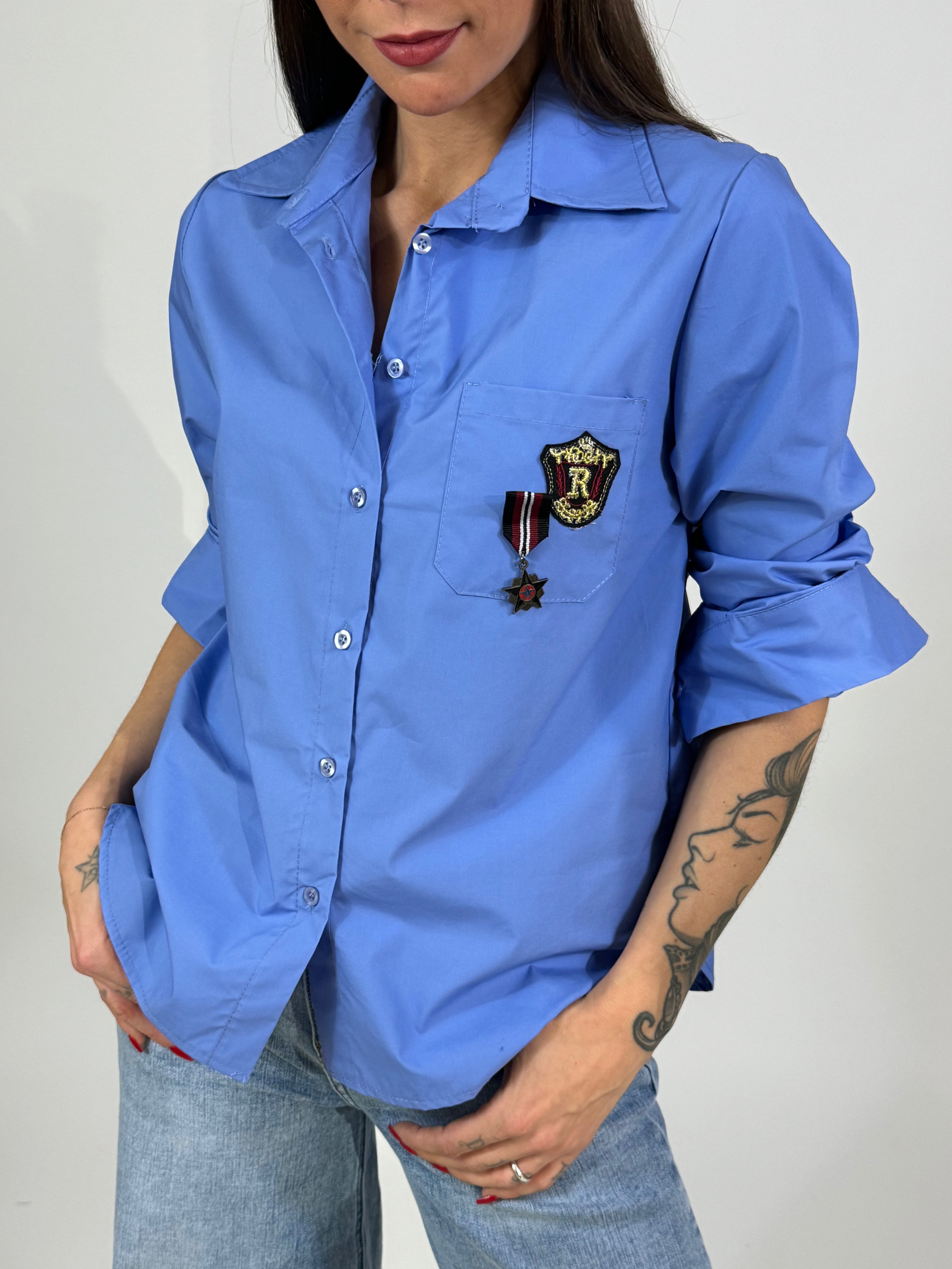 Camicia in cotone Victoria ILMH con patch e spilla mostrina