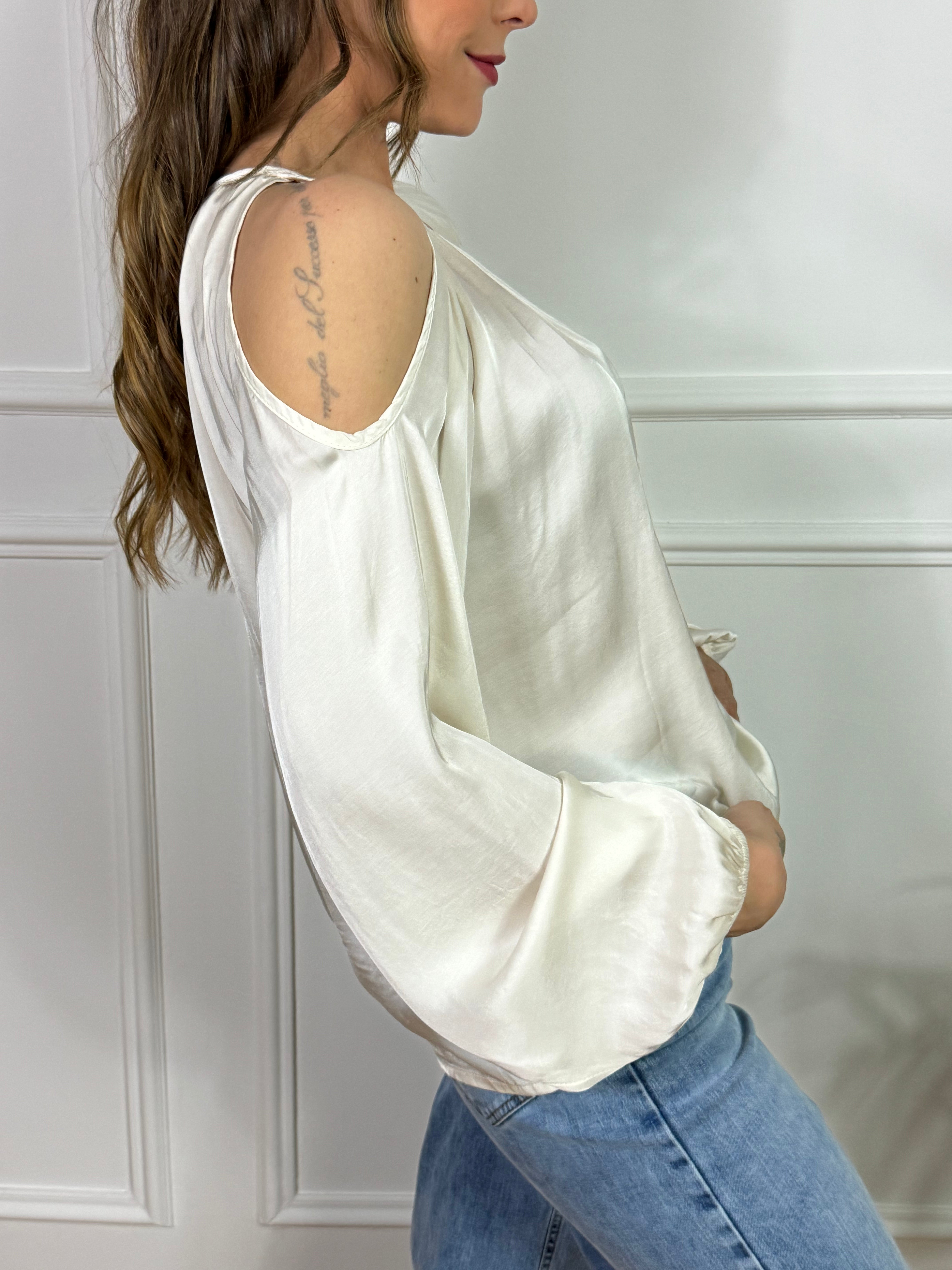 Casacca in raso Susy Mix cut-out spalle