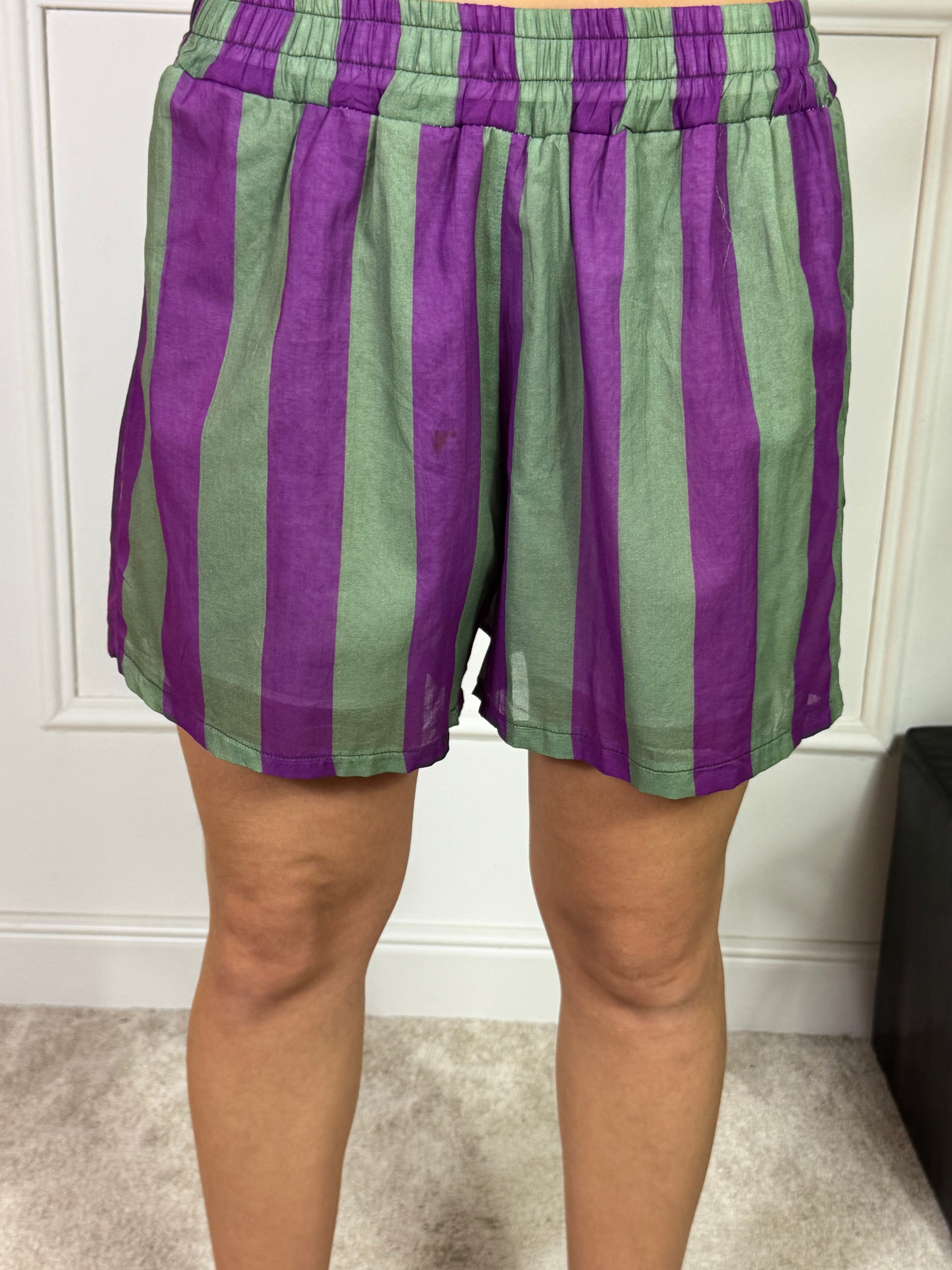 SHORTS Kikisix in mussola di cotone RIGHE GROSSE