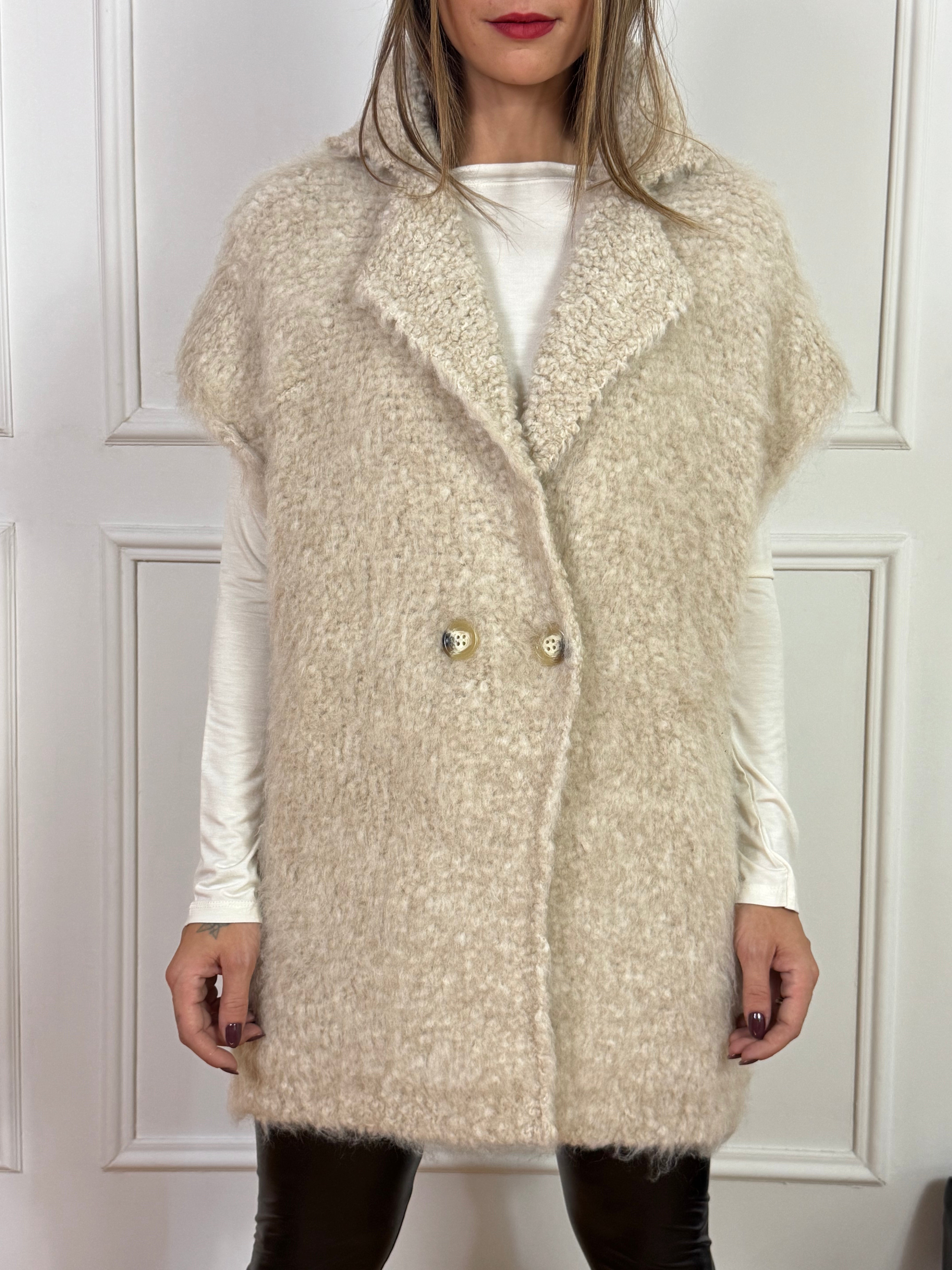 Cappottino giacca misto mohair Kontatto SMANICATA