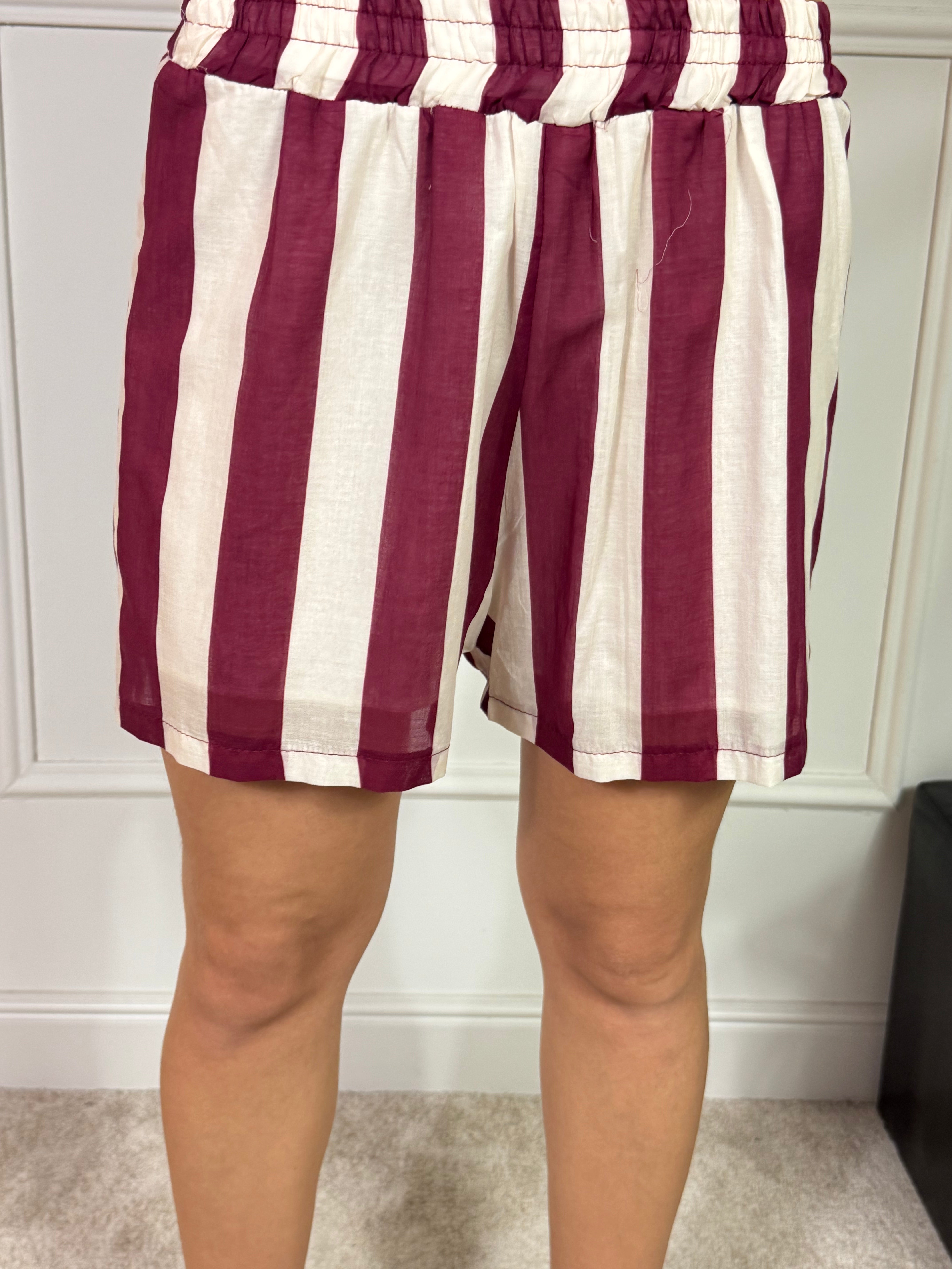 SHORTS Kikisix in mussola di cotone RIGHE GROSSE