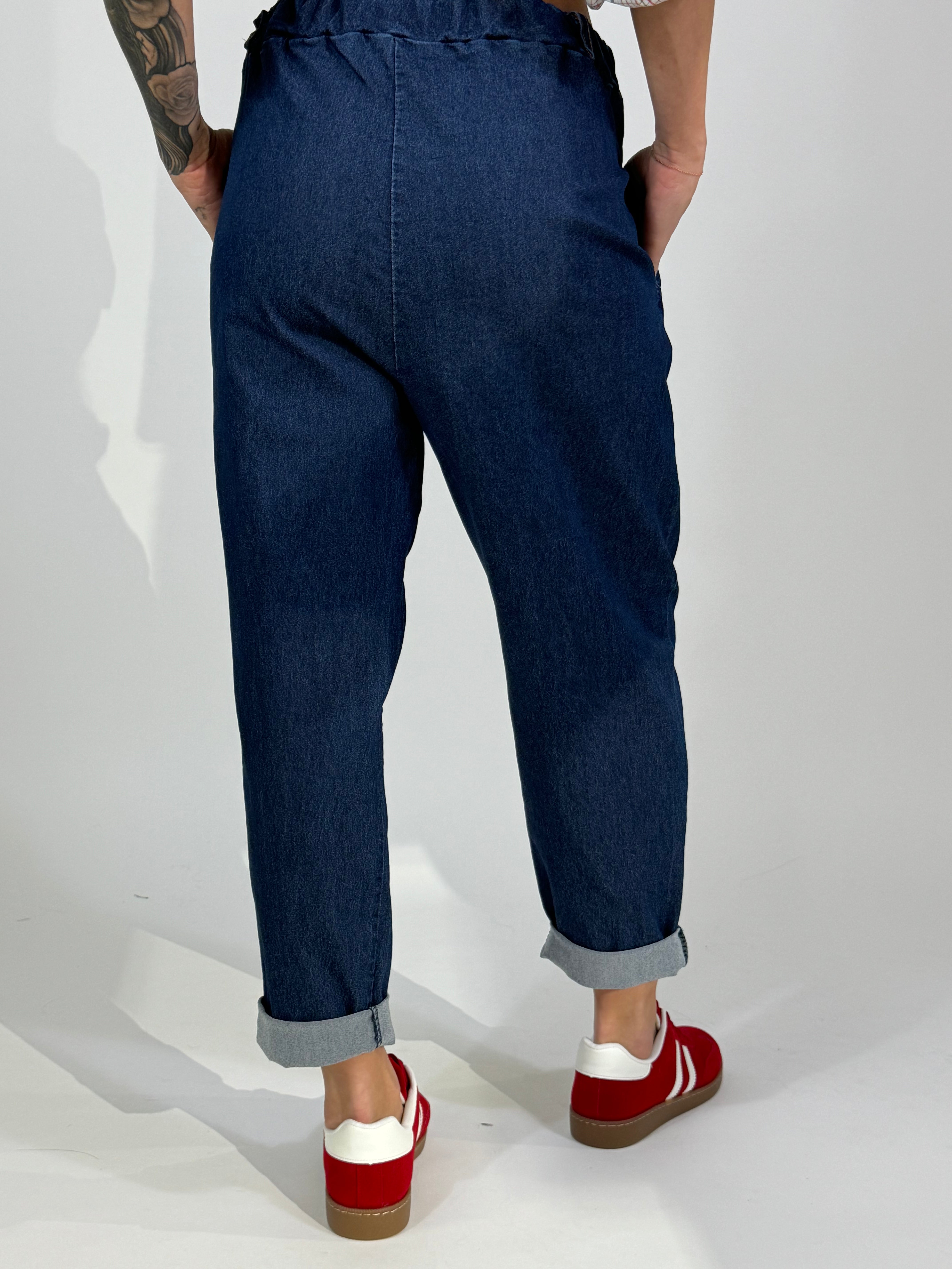 Pantalone denim chambray Victoria ILMH a carota