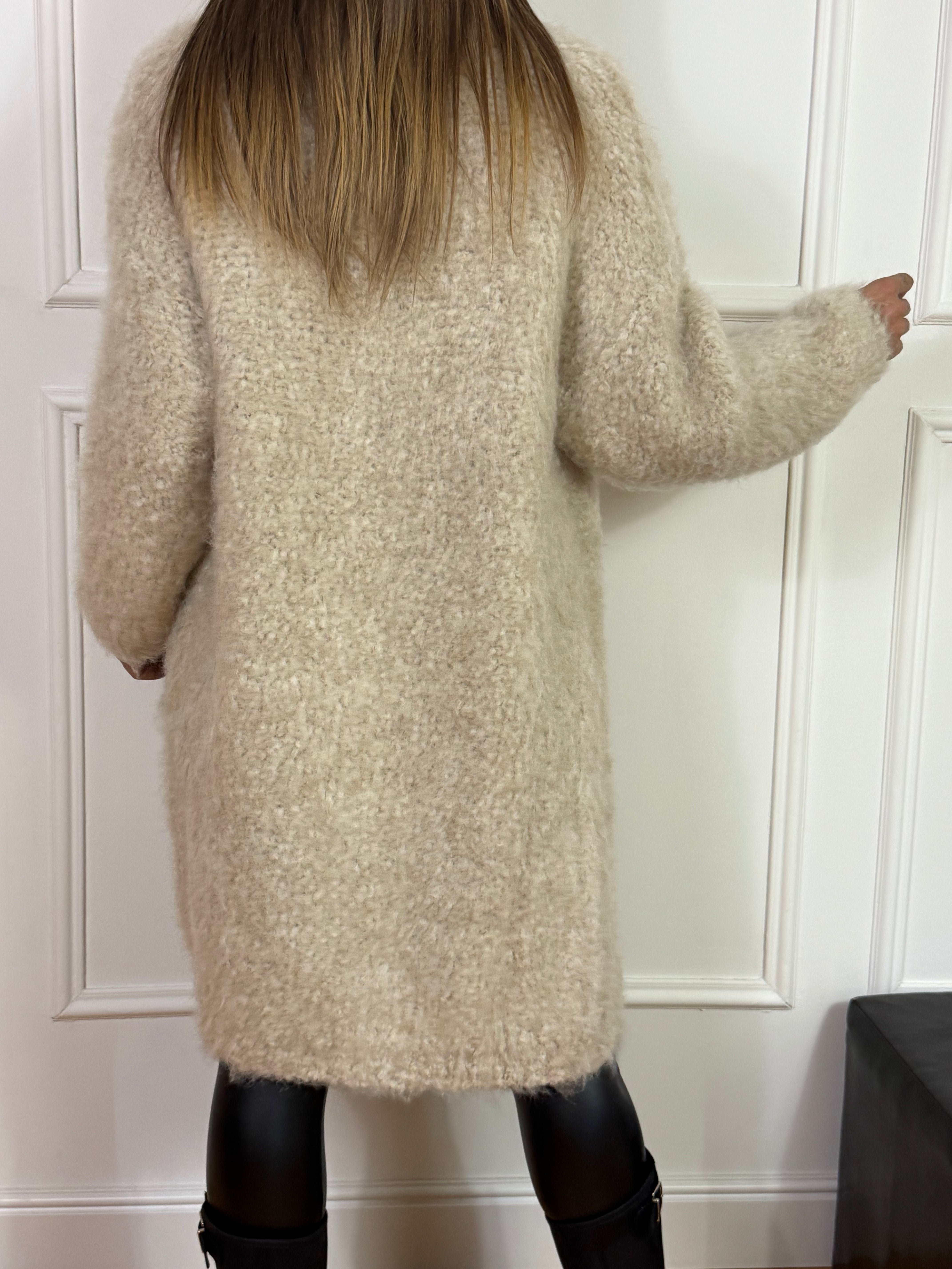 Cappottino misto mohair revers con bottoni Kontatto MANICA LUNGA