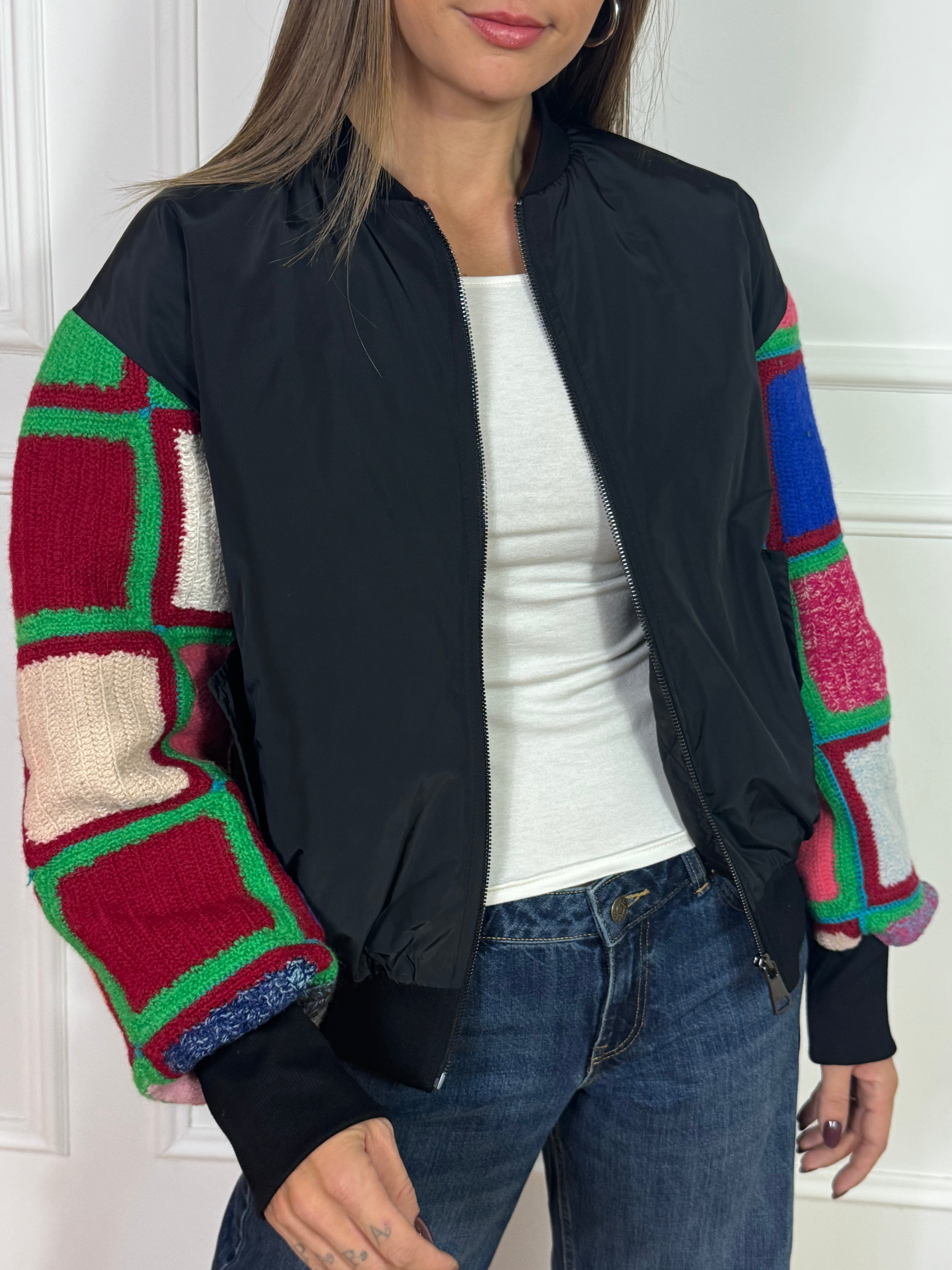 Giacca BOMBER Susy Mix con MANICA CROCHET