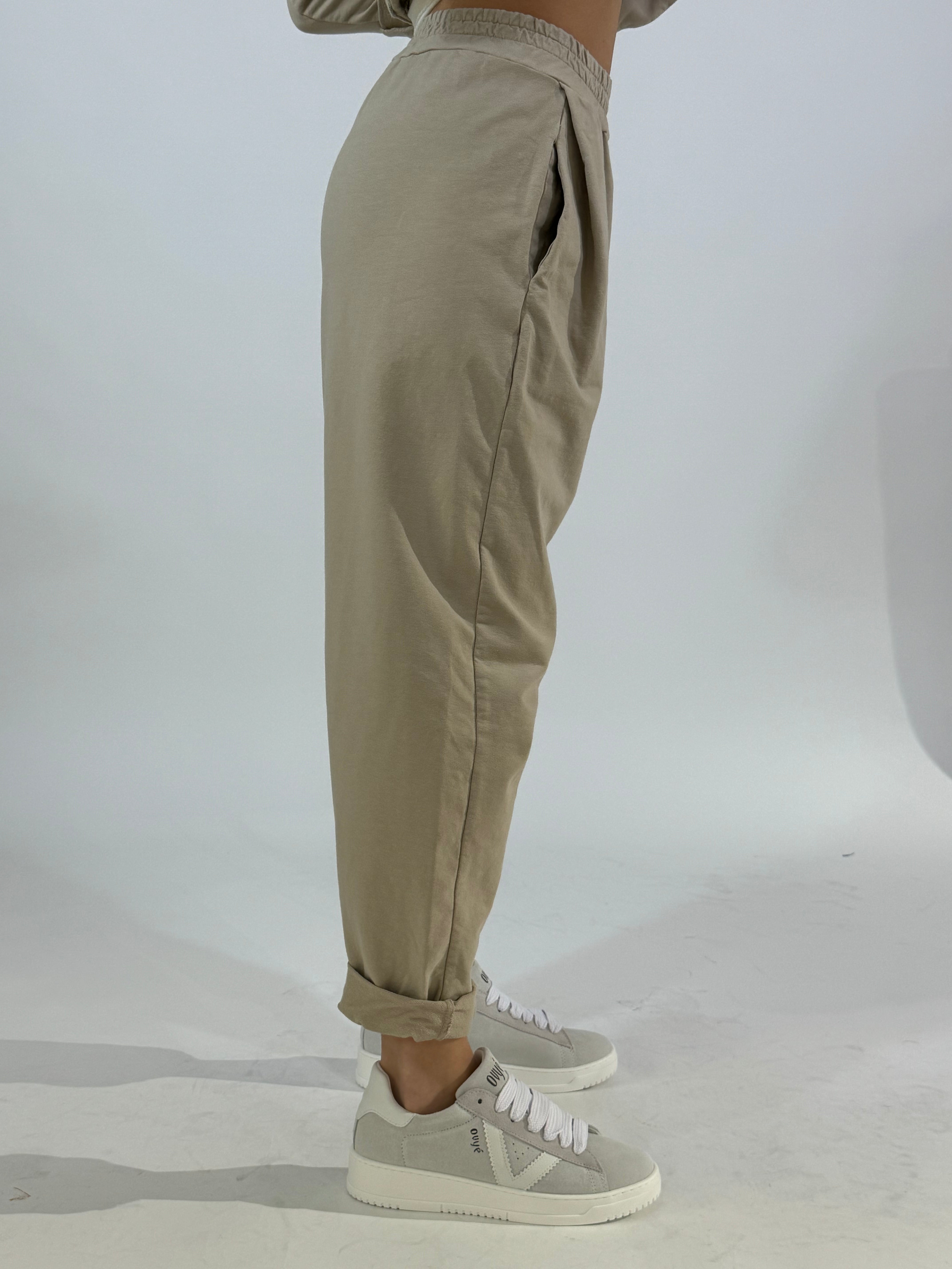 Pantalone di felpa Susy Mix con elastico in vita e pinces