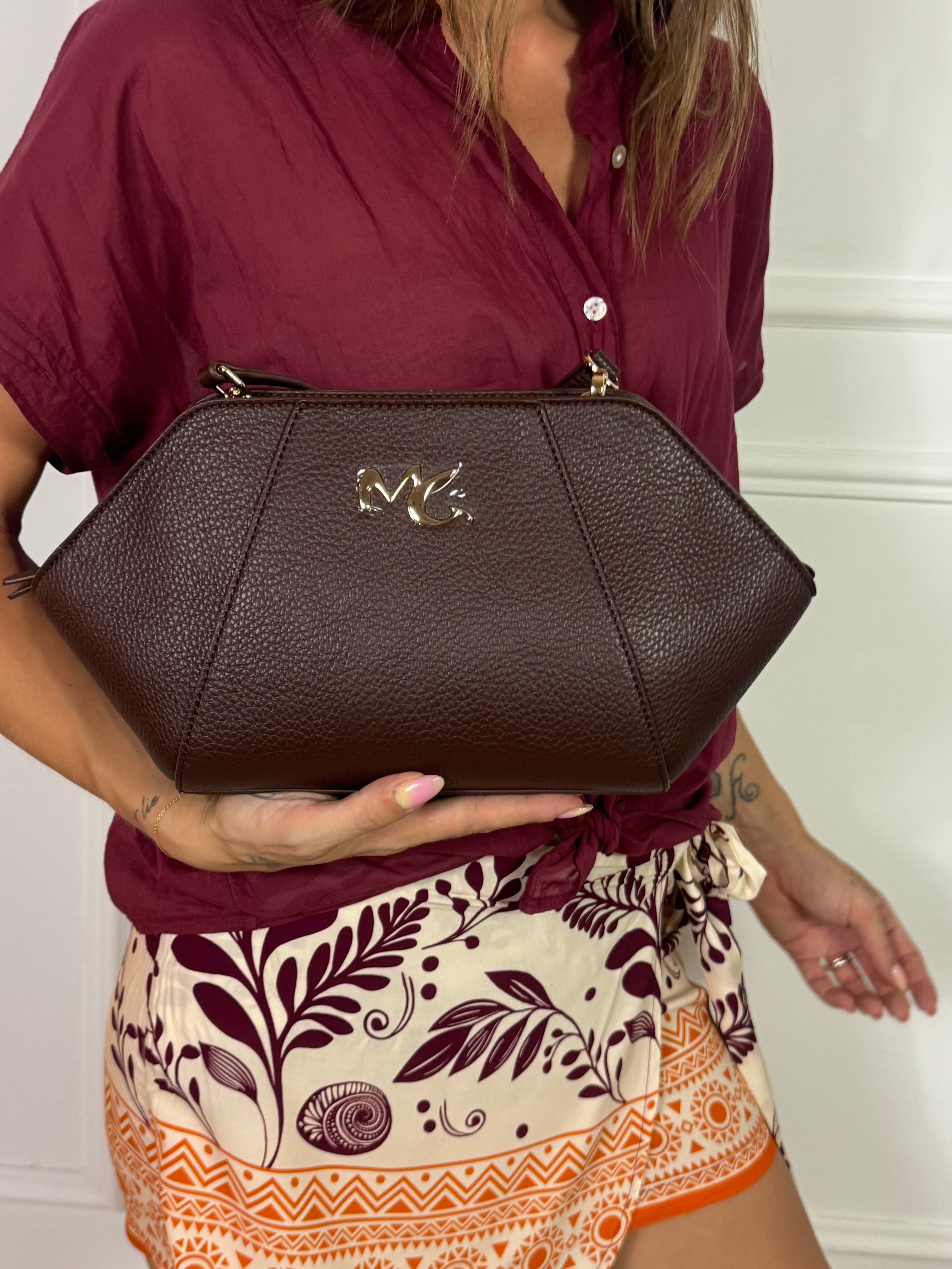 Borsa Tracolla pochette esagonale Manila Grace con zip