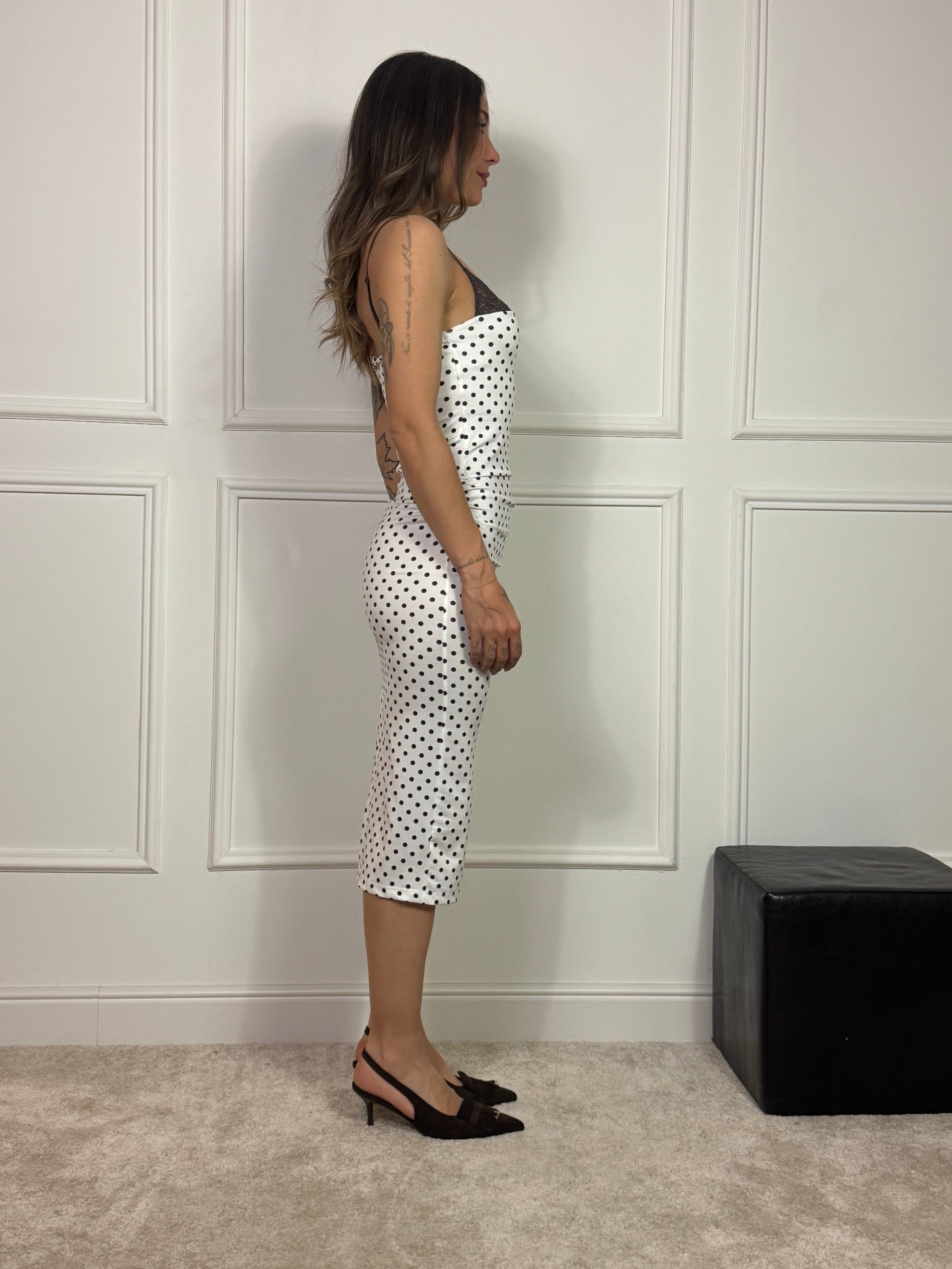 Abito SOTTOVESTE TUBINO Susy Mix POIS CON PIZZO