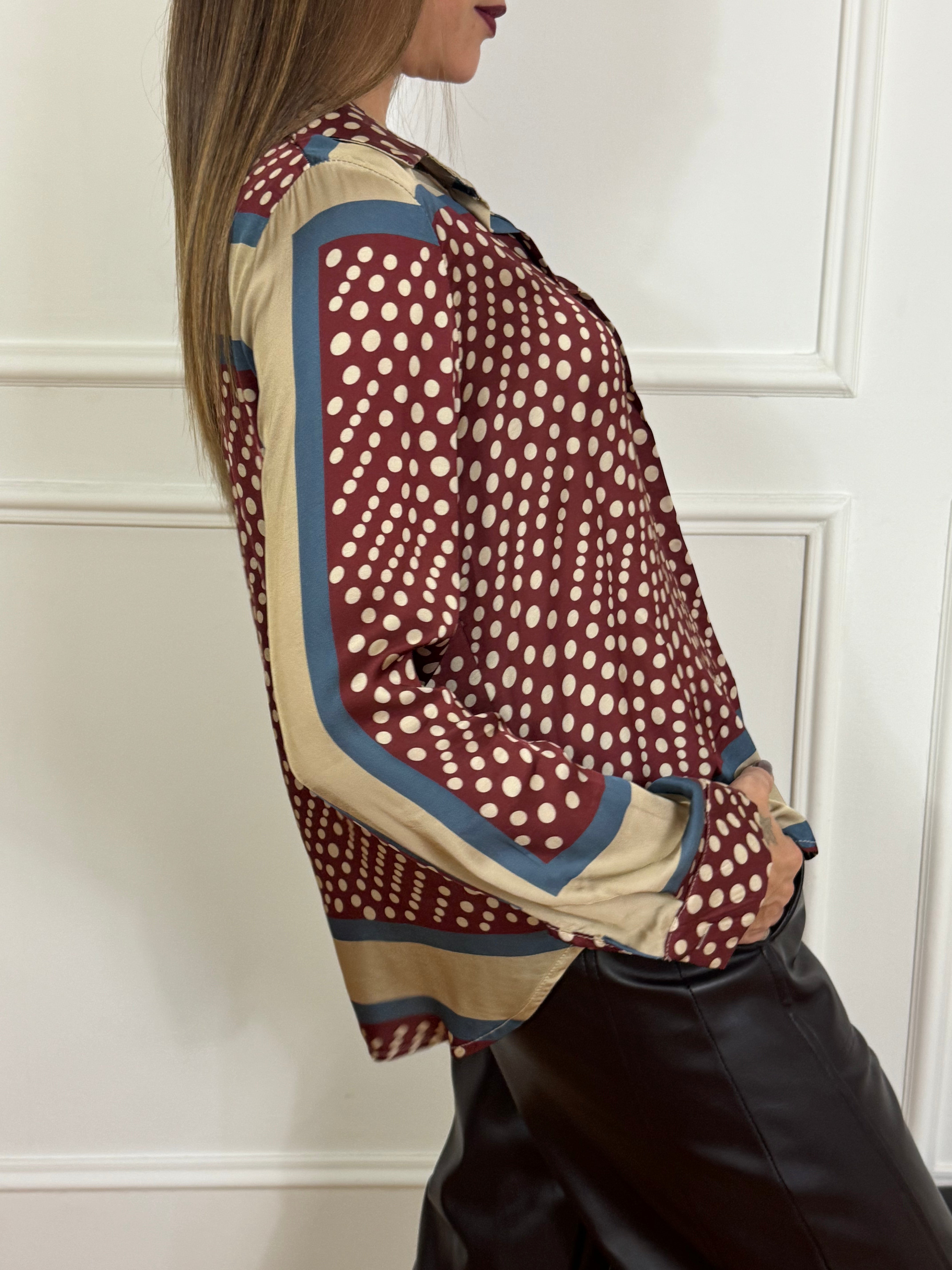 Camicia in viscosa Susy Mix fantasia pois vintage