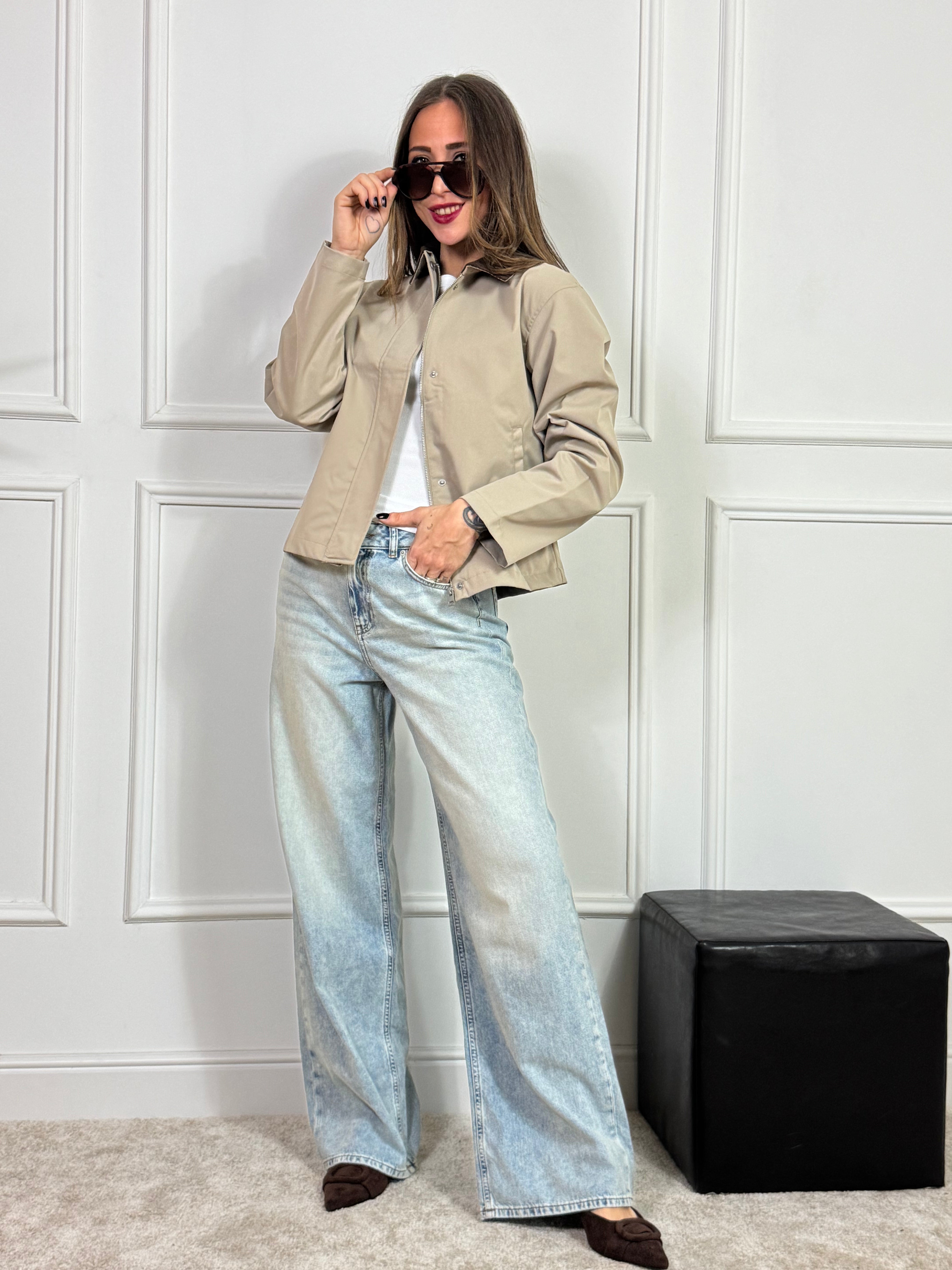 Giacca JJXX modello WILMA impermeabile COLLETTO DI VELLUTO