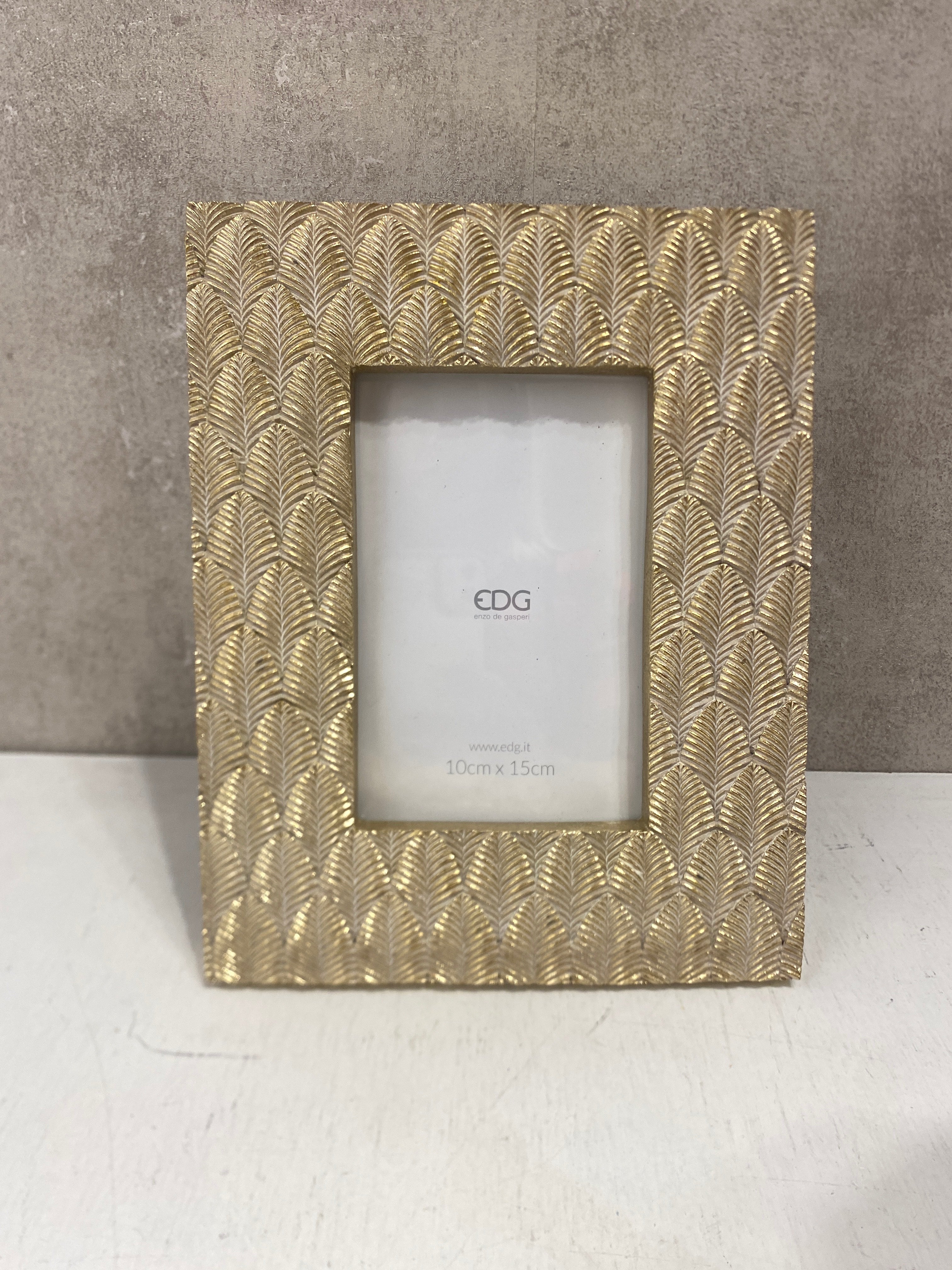 Cornice 10x15 foglie gold
