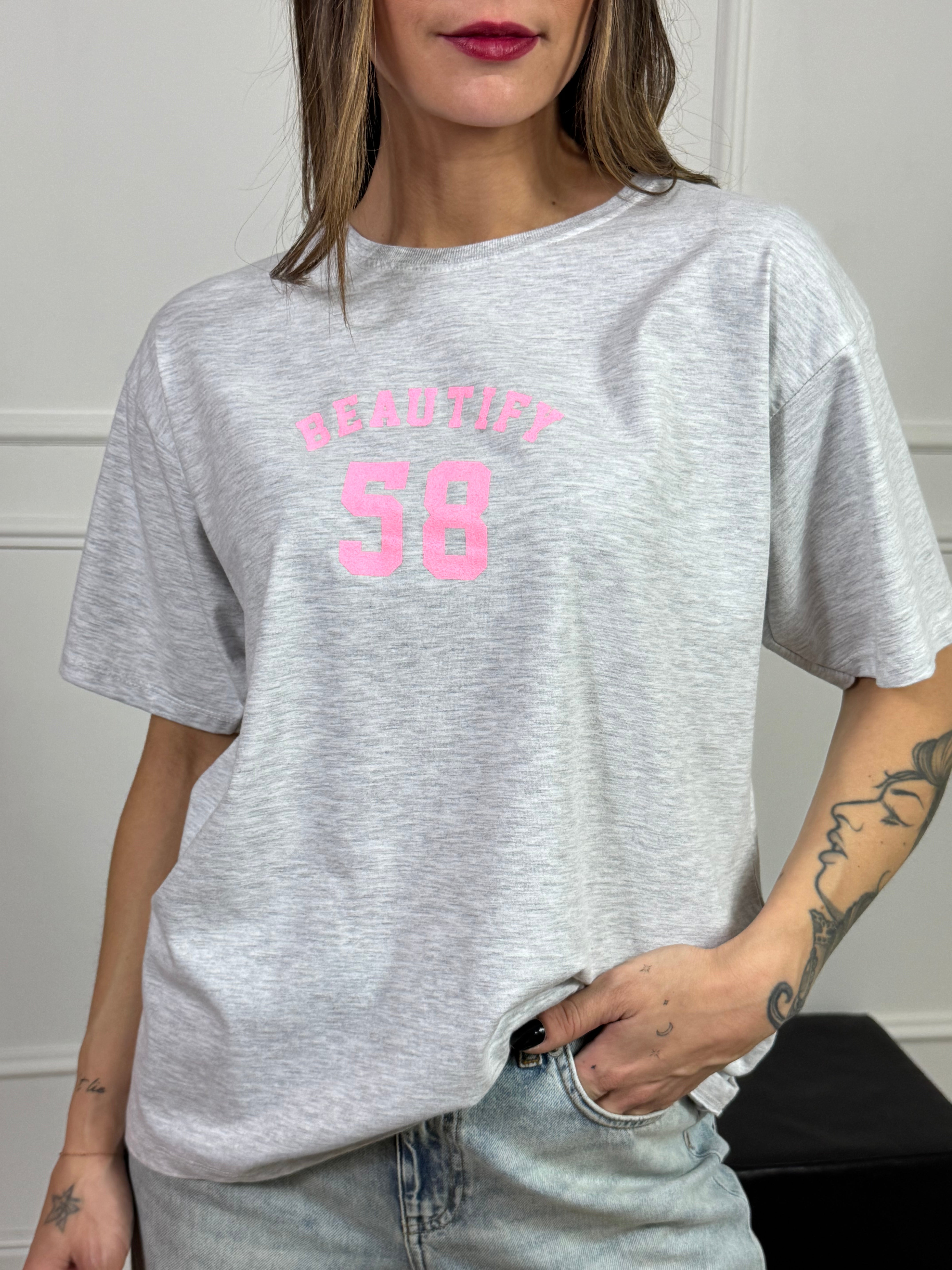 T-shirt over  con stampa Victoria ILMH BEAUTIFY