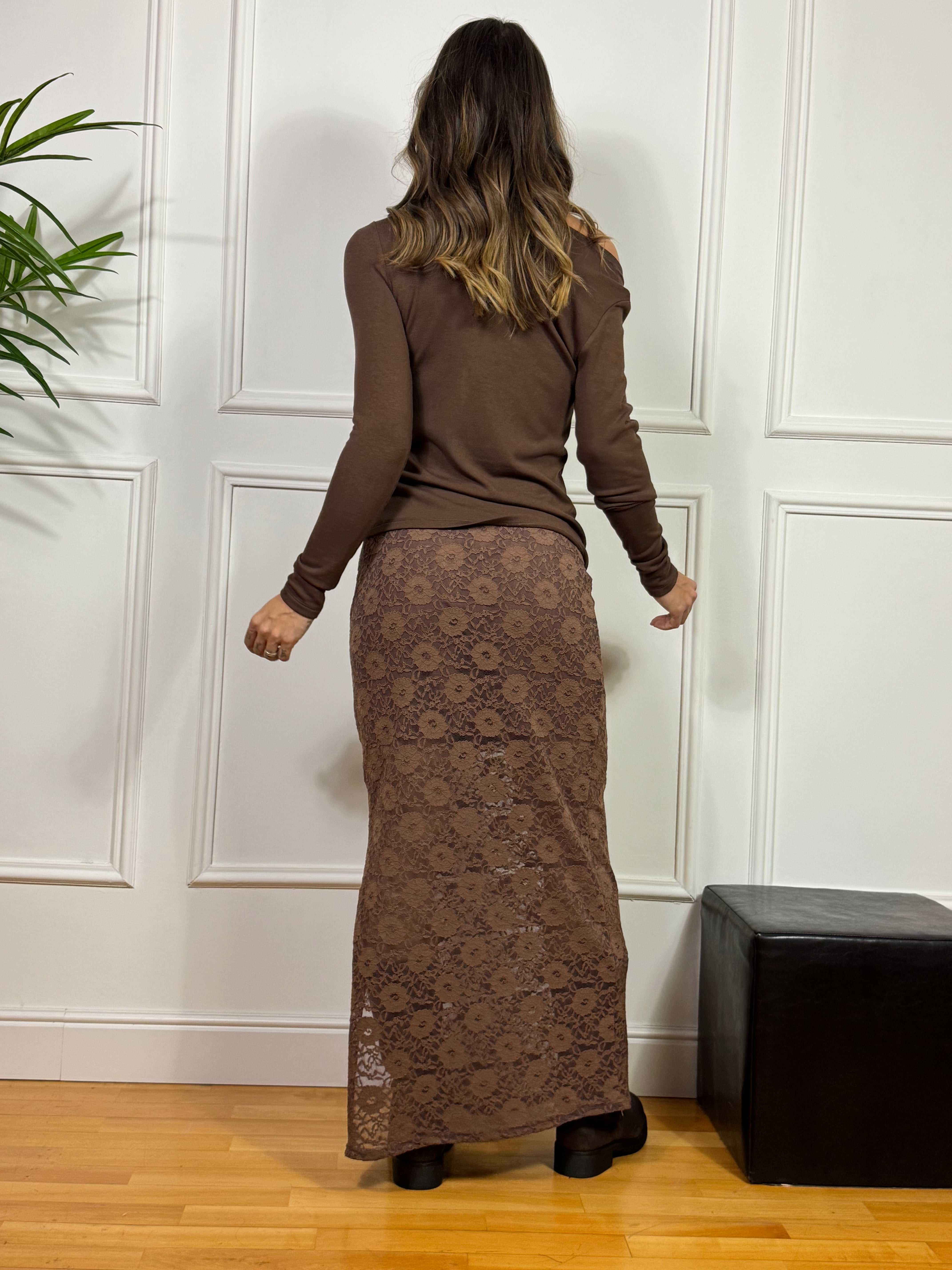 Gonna tubino in pizzo con spacco laterale You Decide