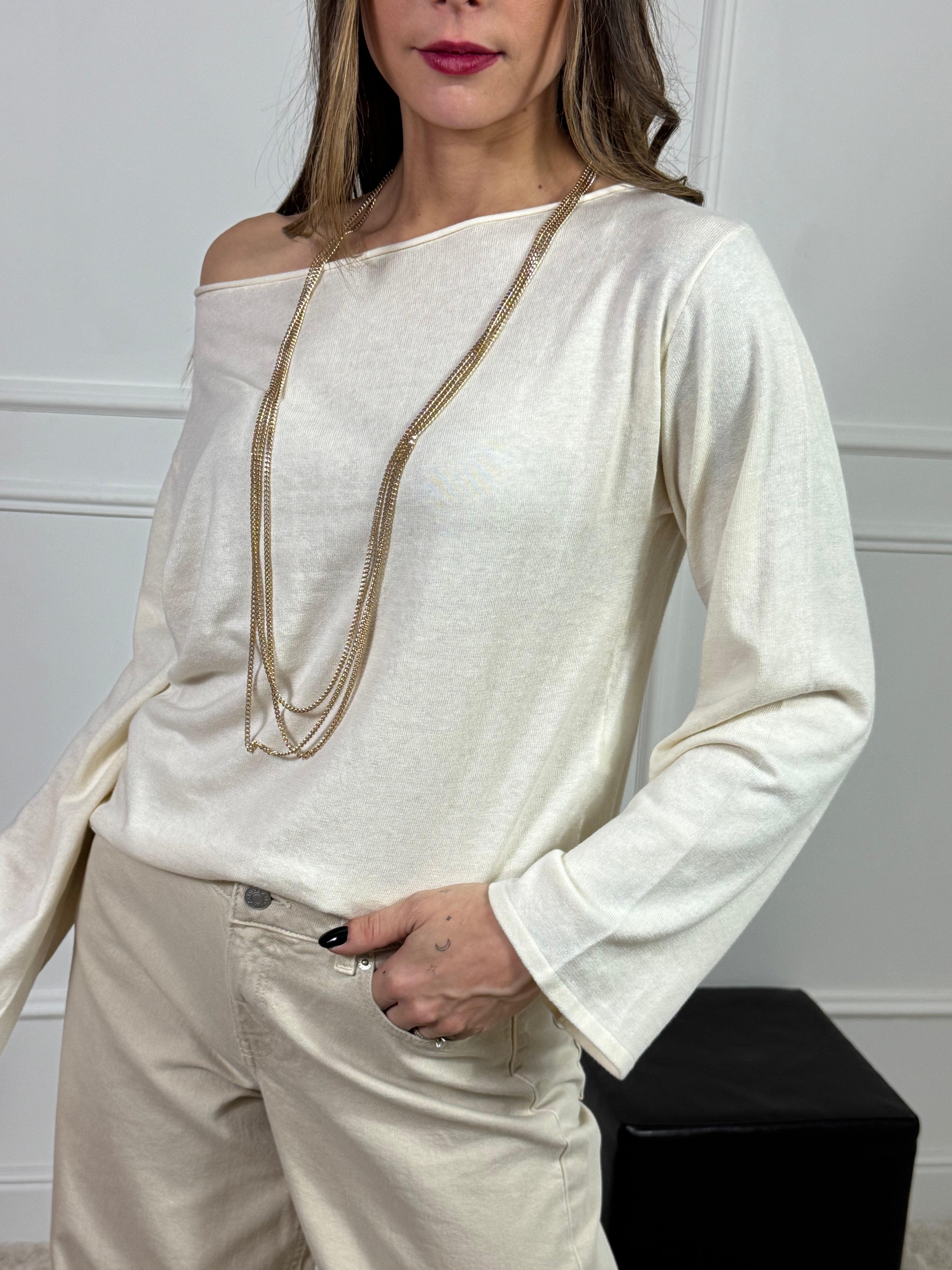 Maglia comoda a scatoletta scollo barca JJXX modello JENNA