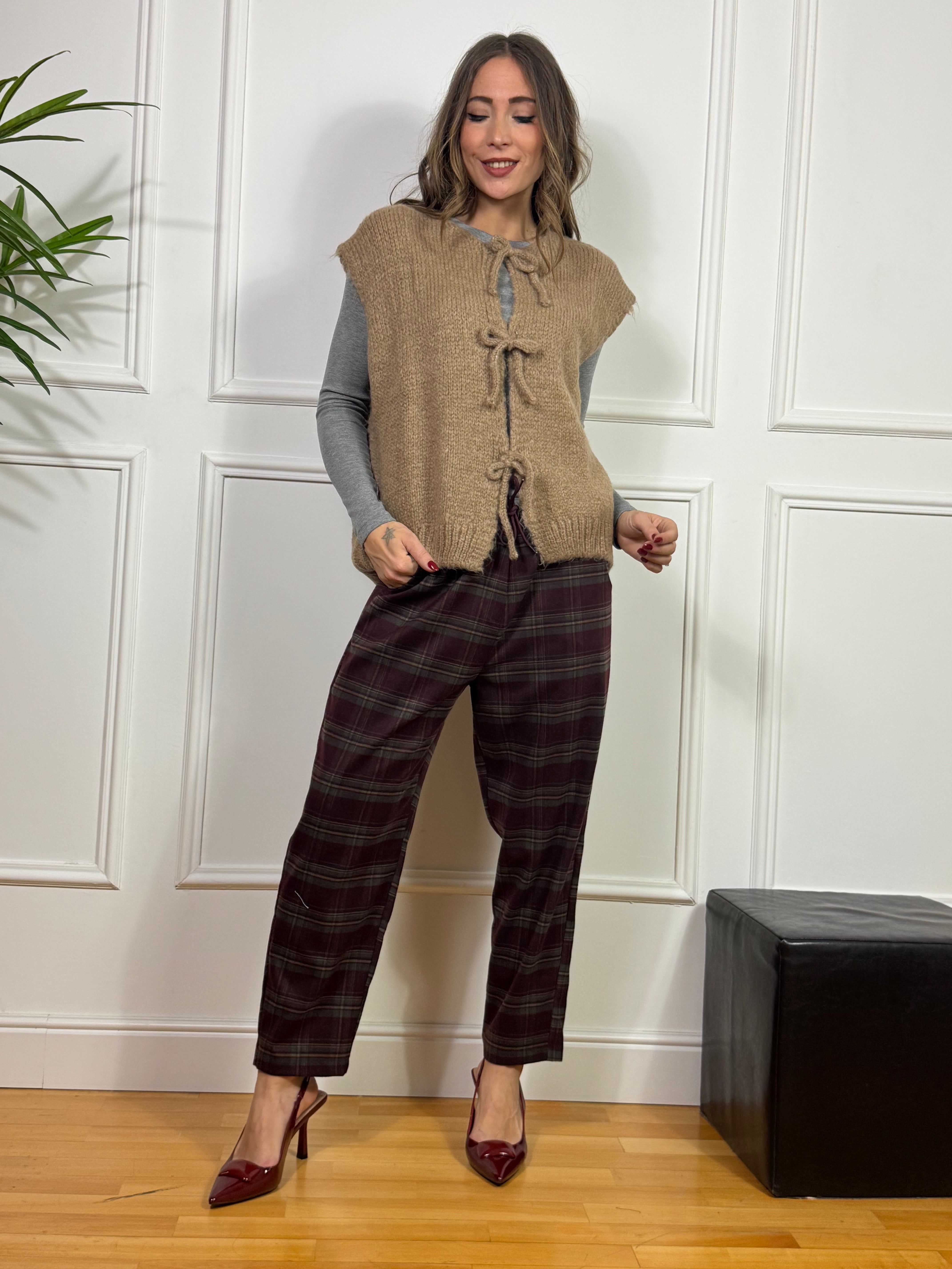 Pantalone carota con coulisse You Decide scozzese