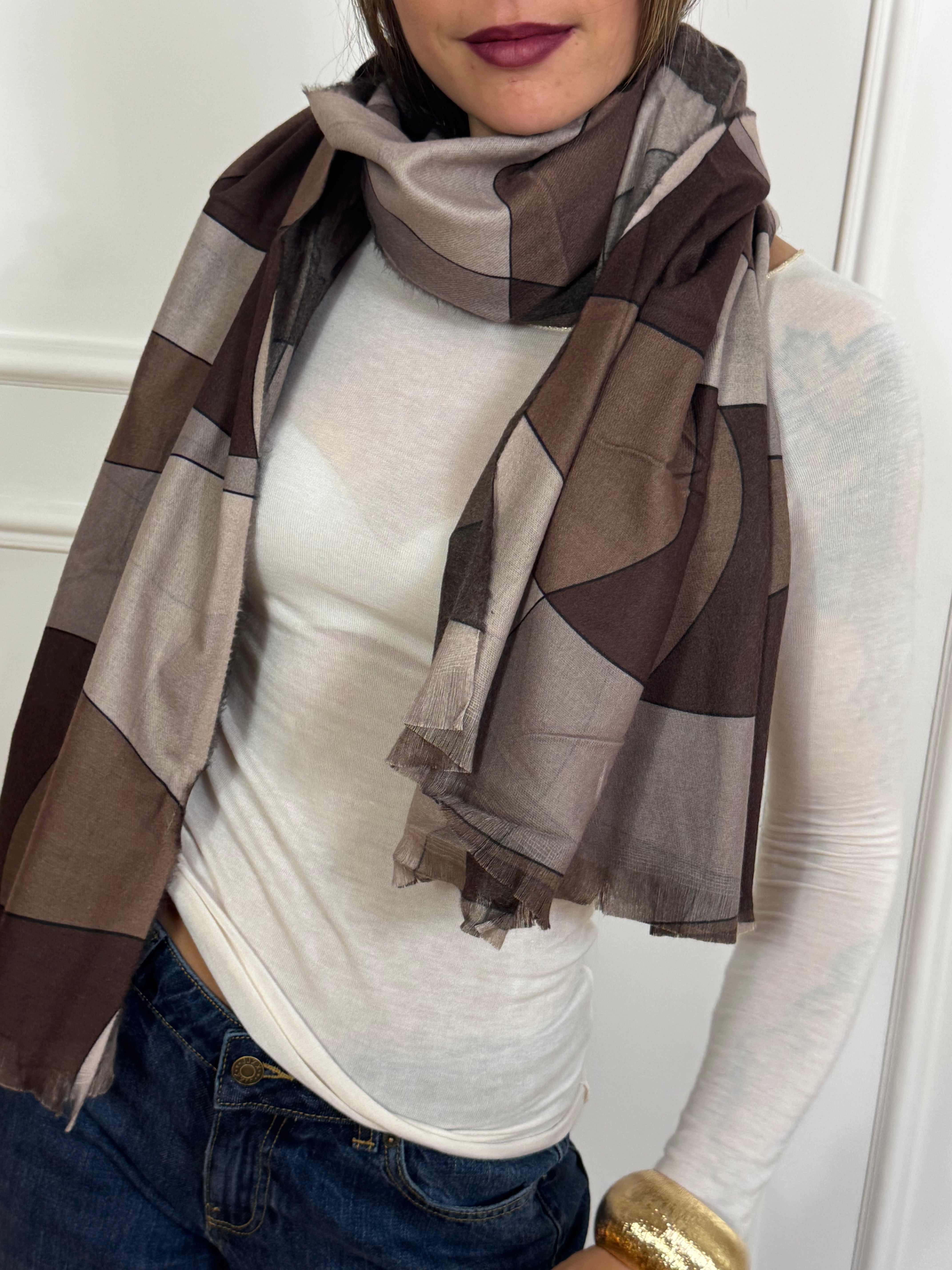 Sciarpa Foulard Susy Mix FANTASIA GEOMETRICA QUADRI