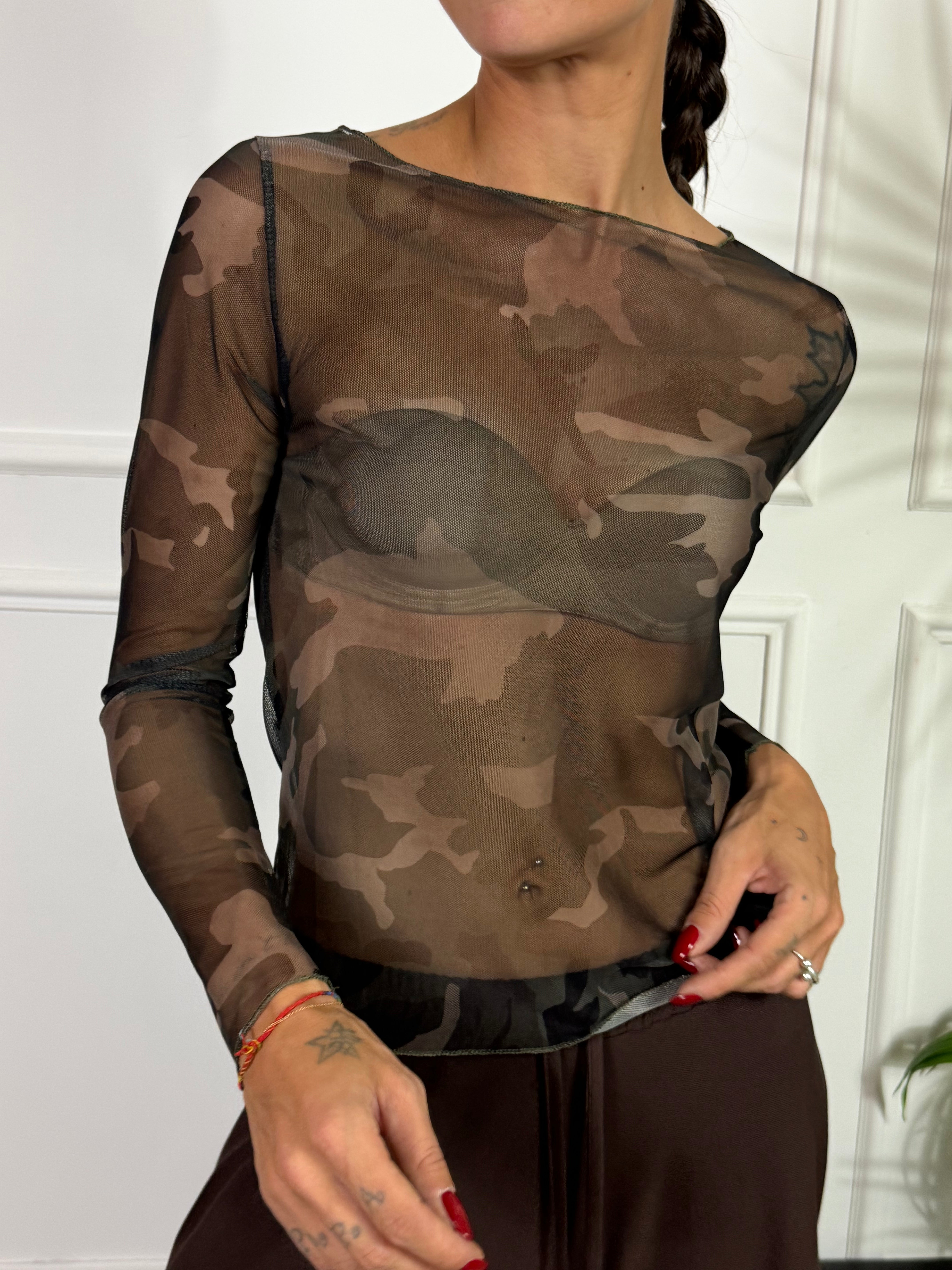 MAGLIA IN TULLE SECONDA PELLE Susy Mix fantasia MIMETICA