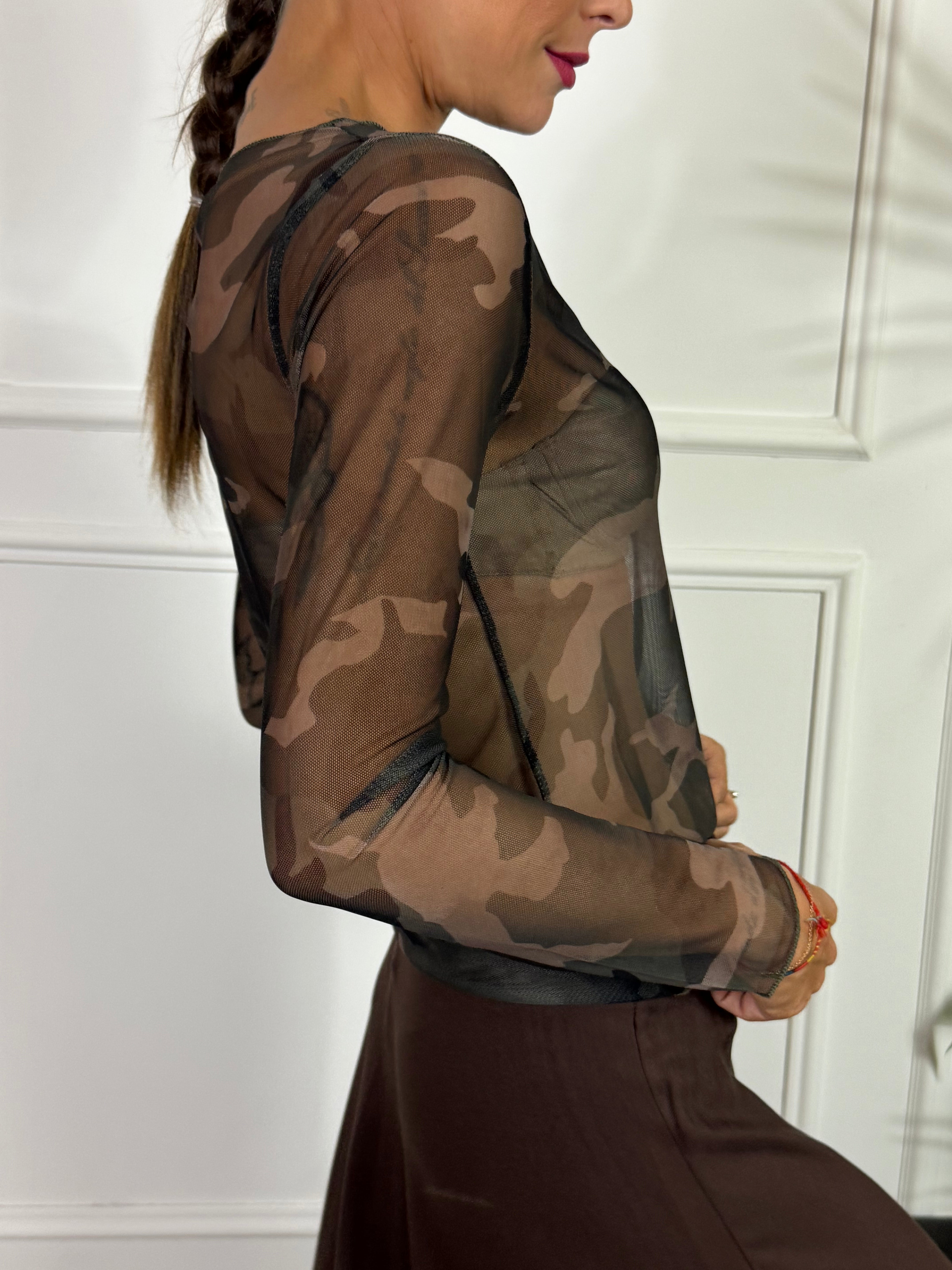 MAGLIA IN TULLE SECONDA PELLE Susy Mix fantasia MIMETICA
